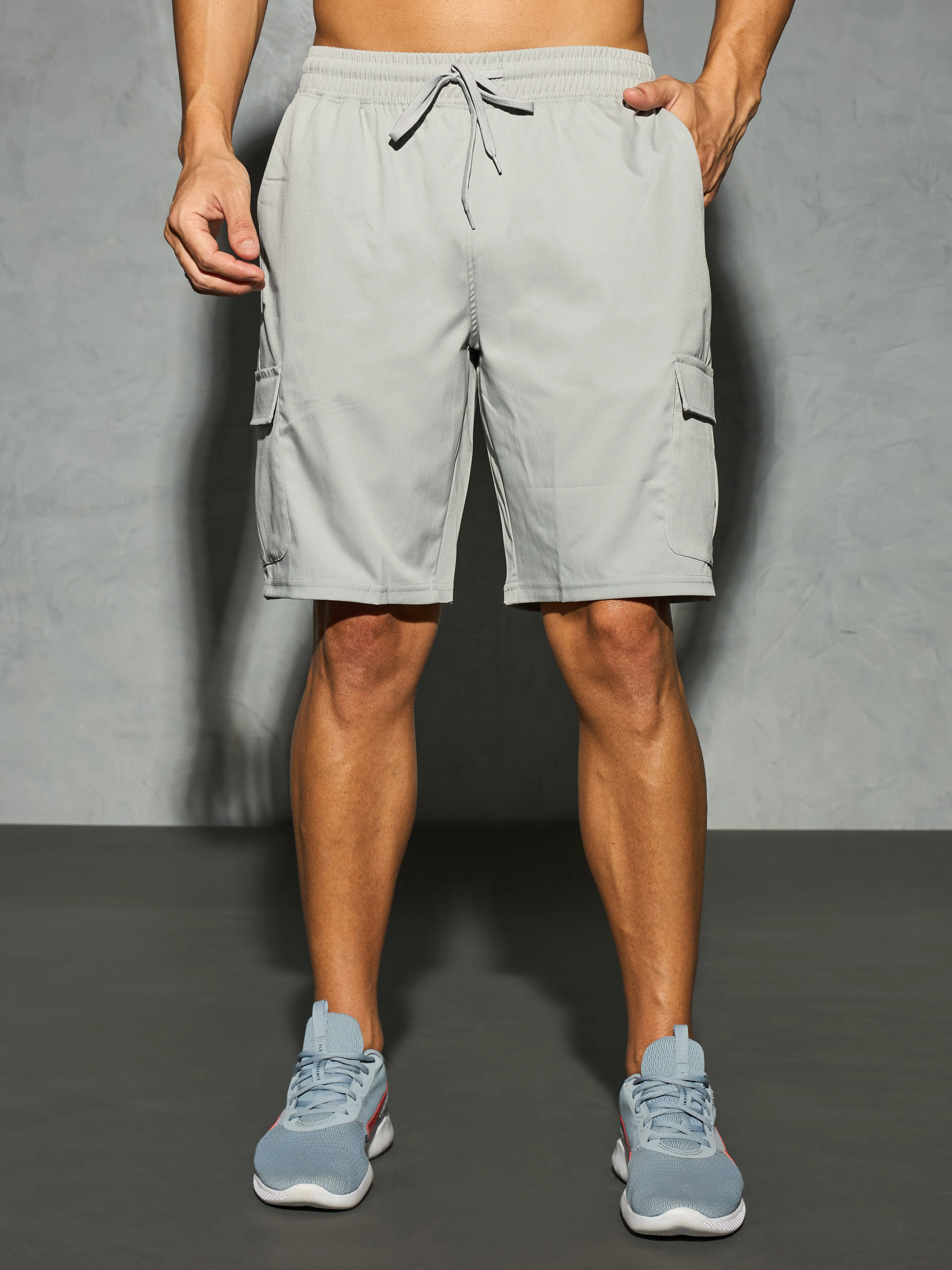 Men Solid Slim Fit Shorts with TS FLEXI - Image 2