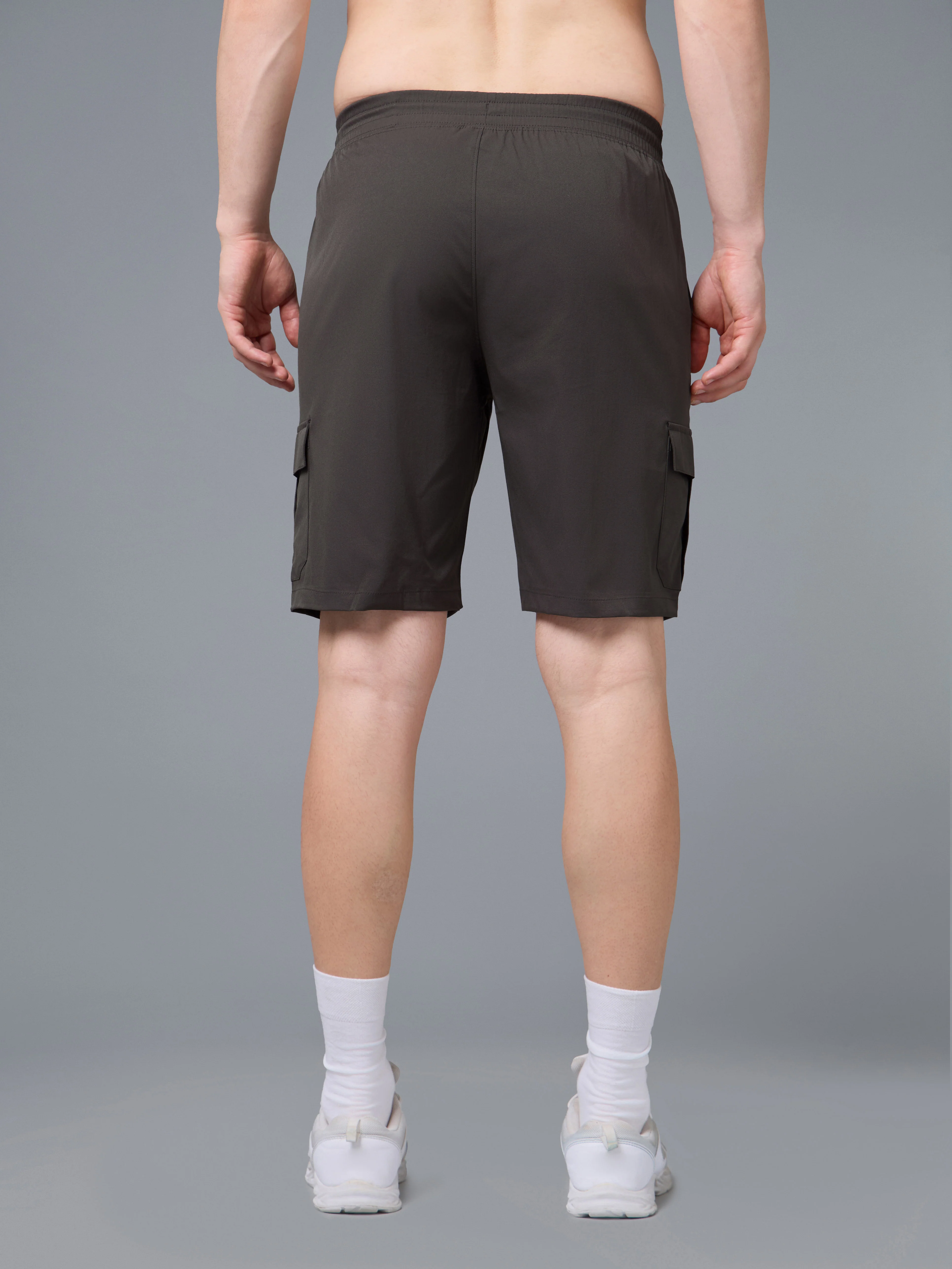 Men Solid Slim Fit Shorts with TS FLEXI - Image 3