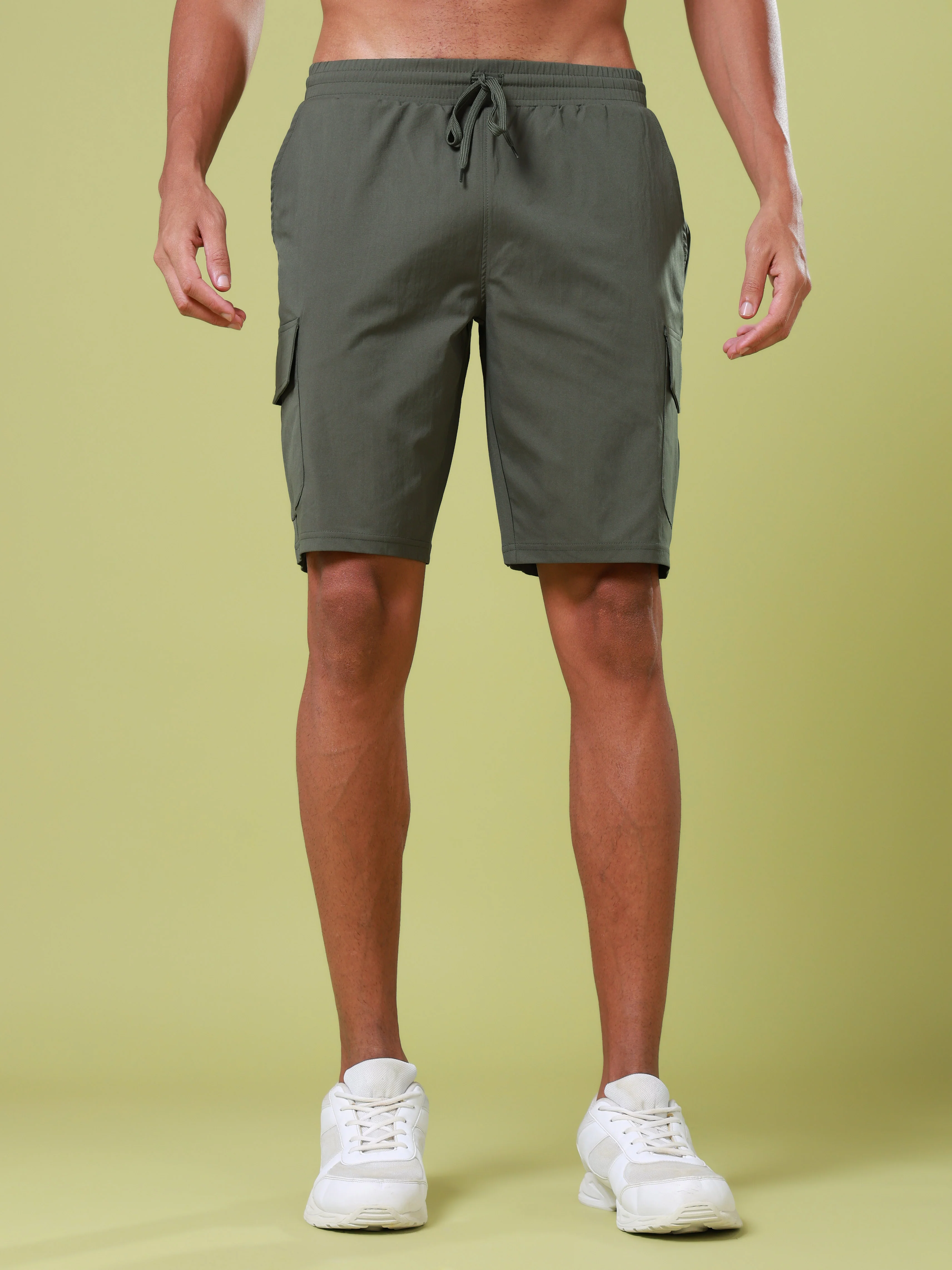 Men Solid Slim Fit Shorts with TS FLEXI - Image 2