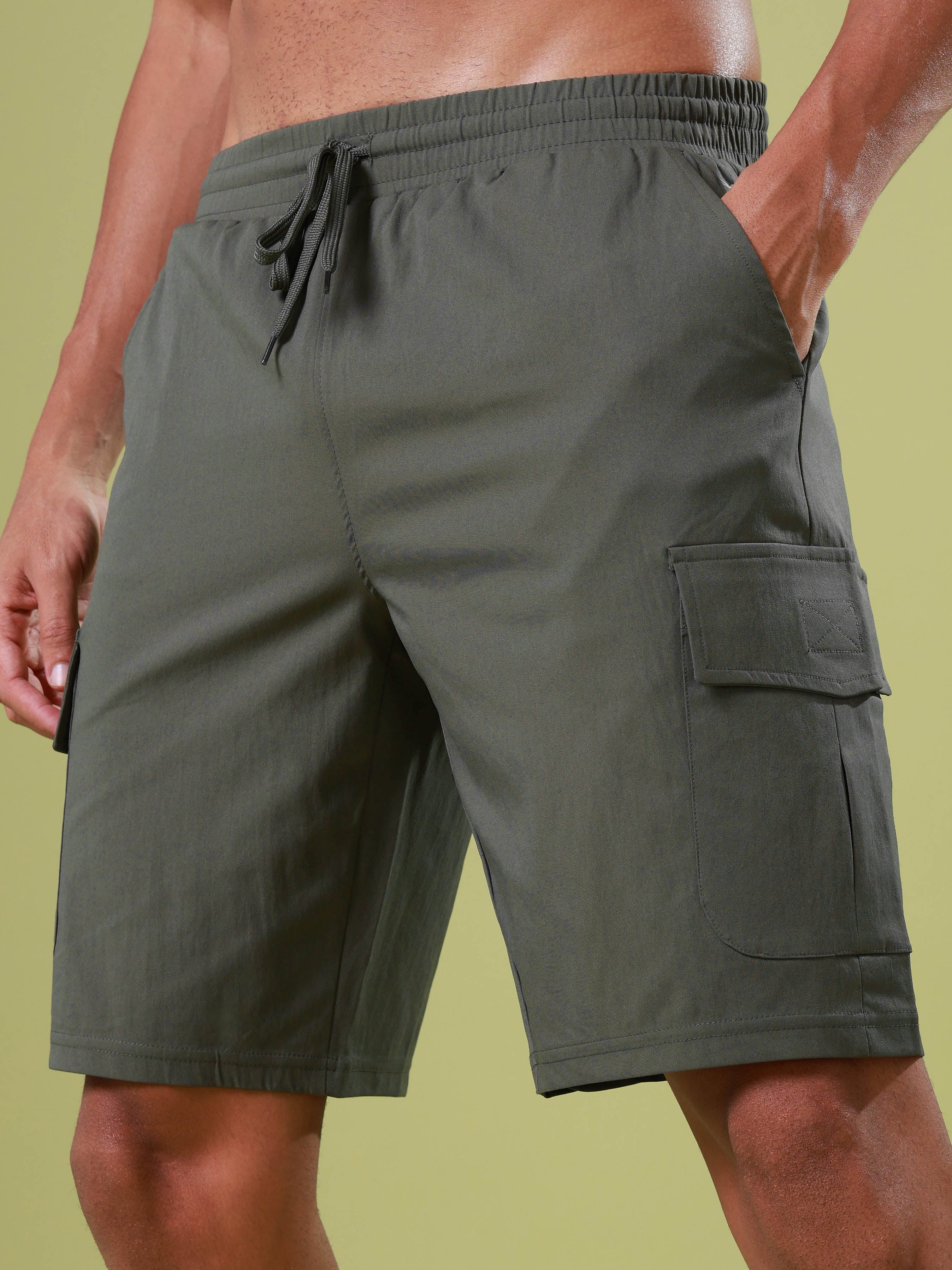 Men Solid Slim Fit Shorts with TS FLEXI - Image 6