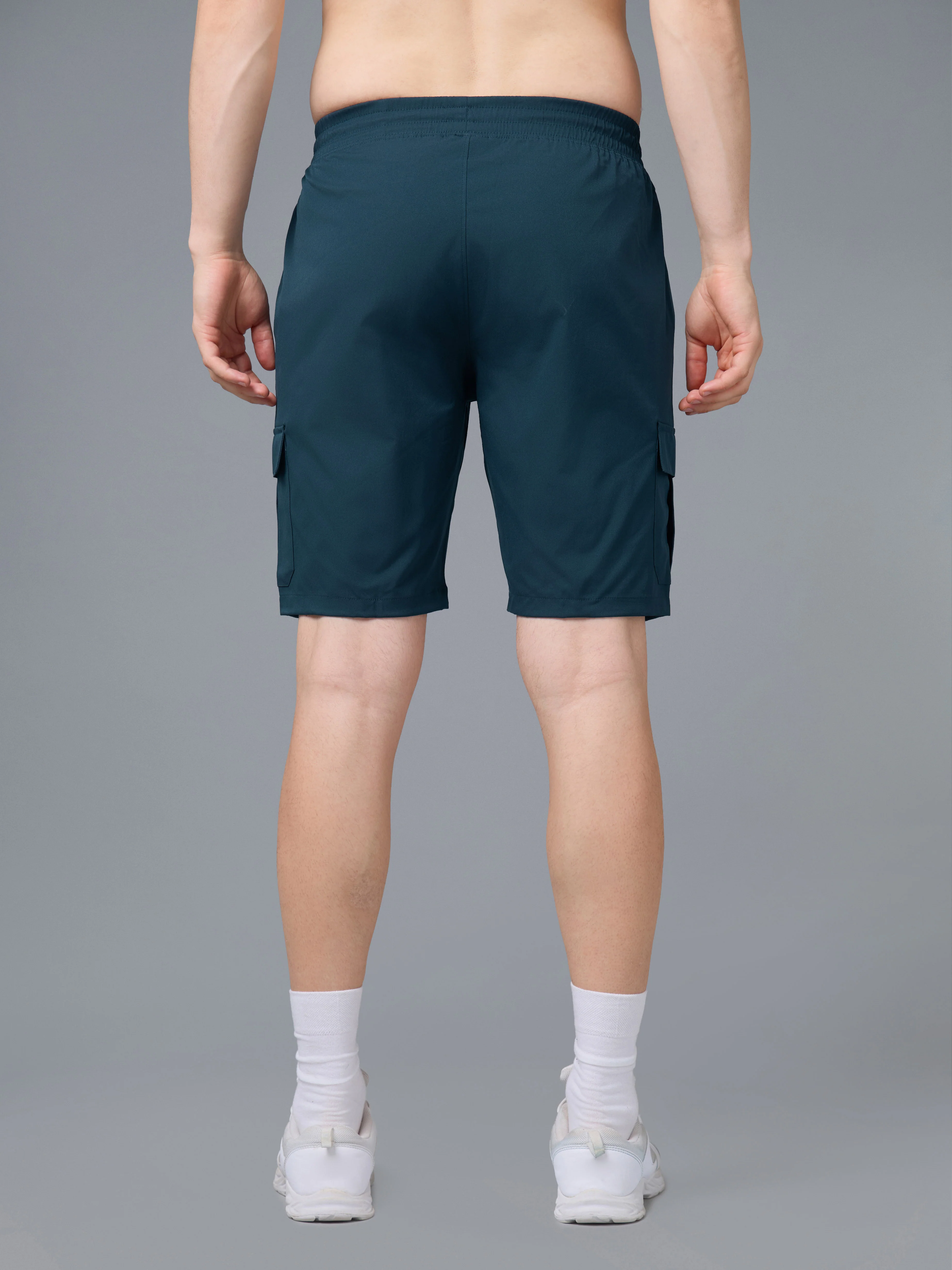 Men Solid Slim Fit Shorts with TS FLEXI - Image 3