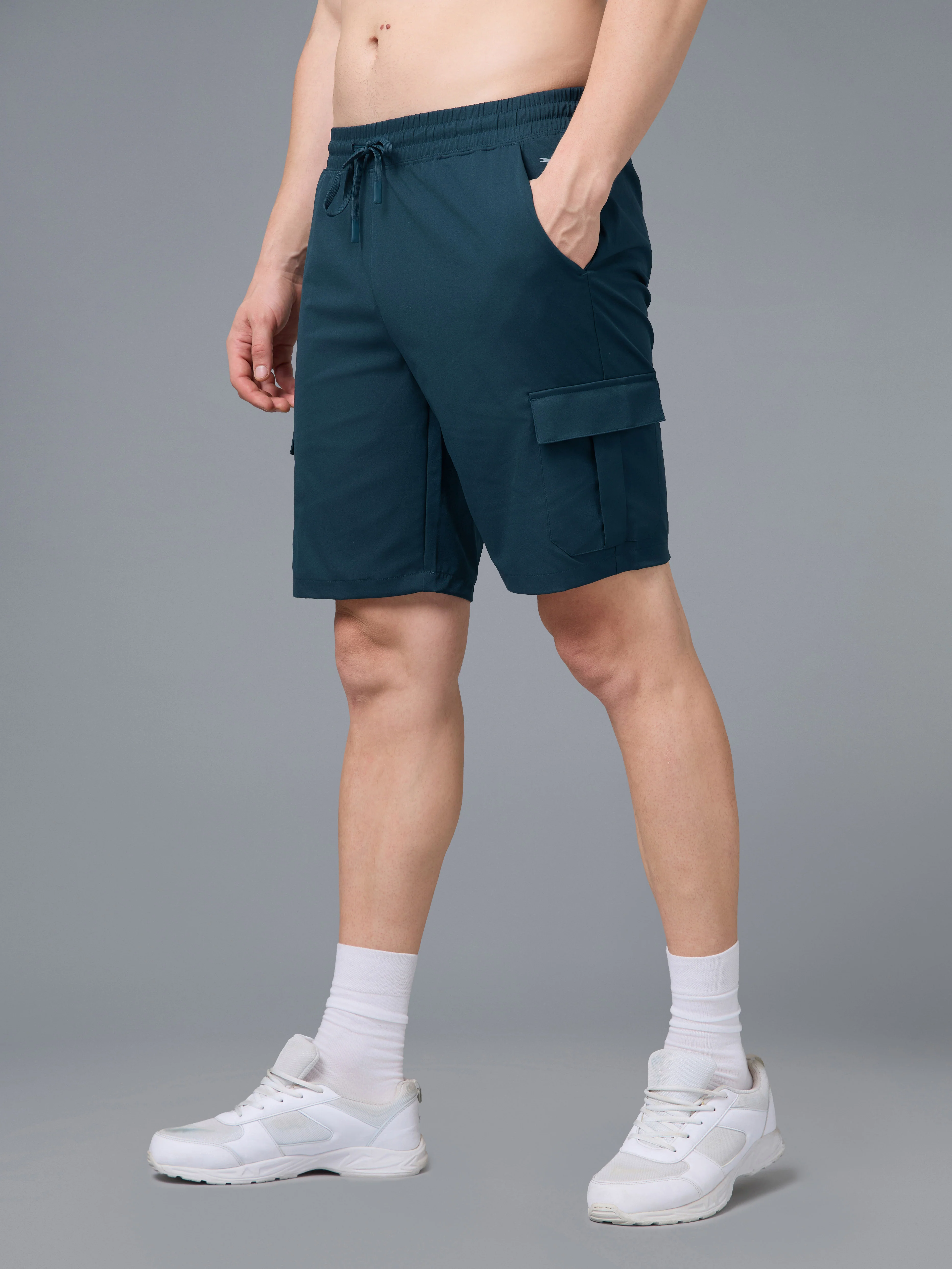 Men Solid Slim Fit Shorts with TS FLEXI - Image 4