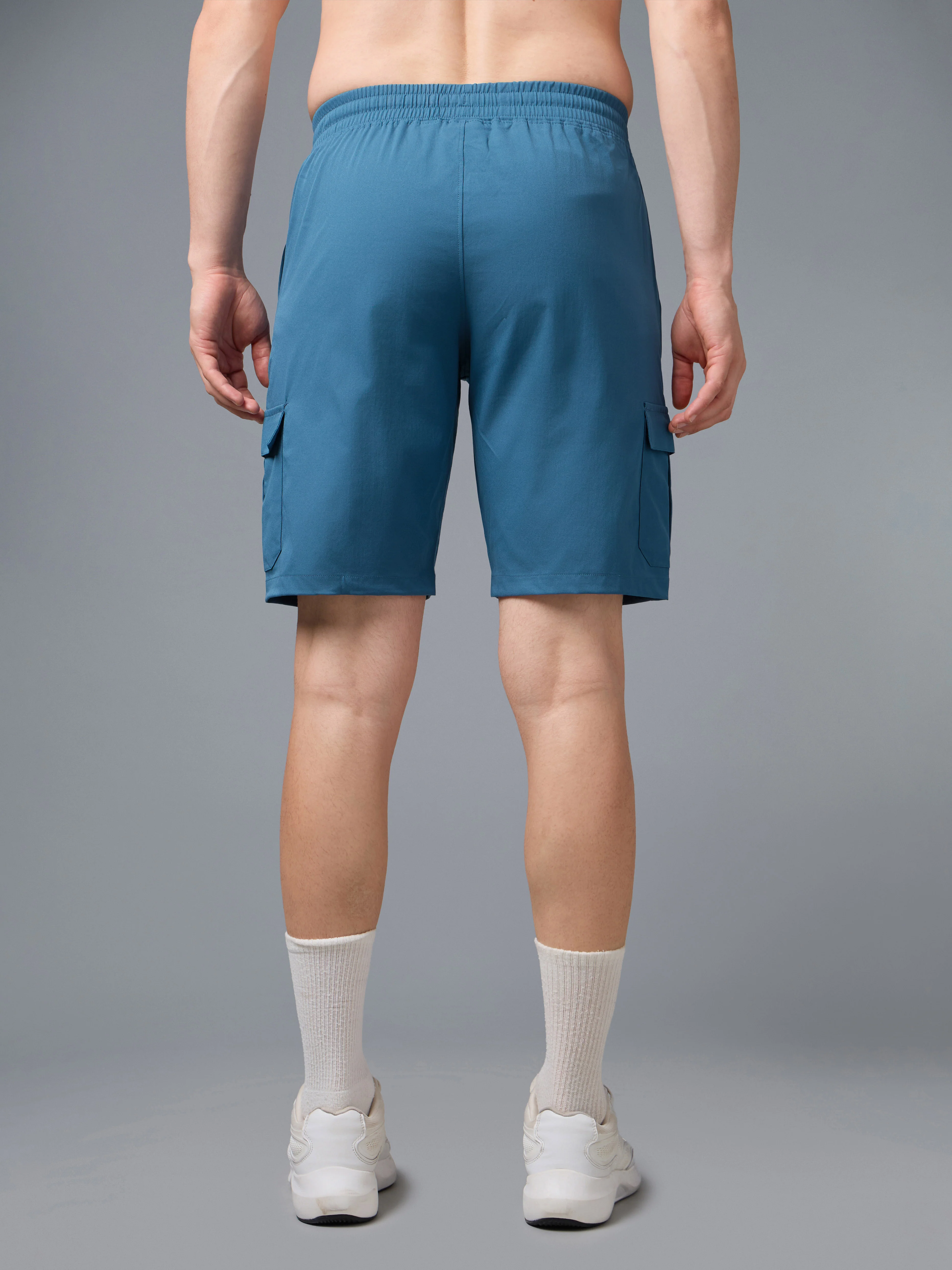 Men Solid Slim Fit Shorts with TS FLEXI - Image 3