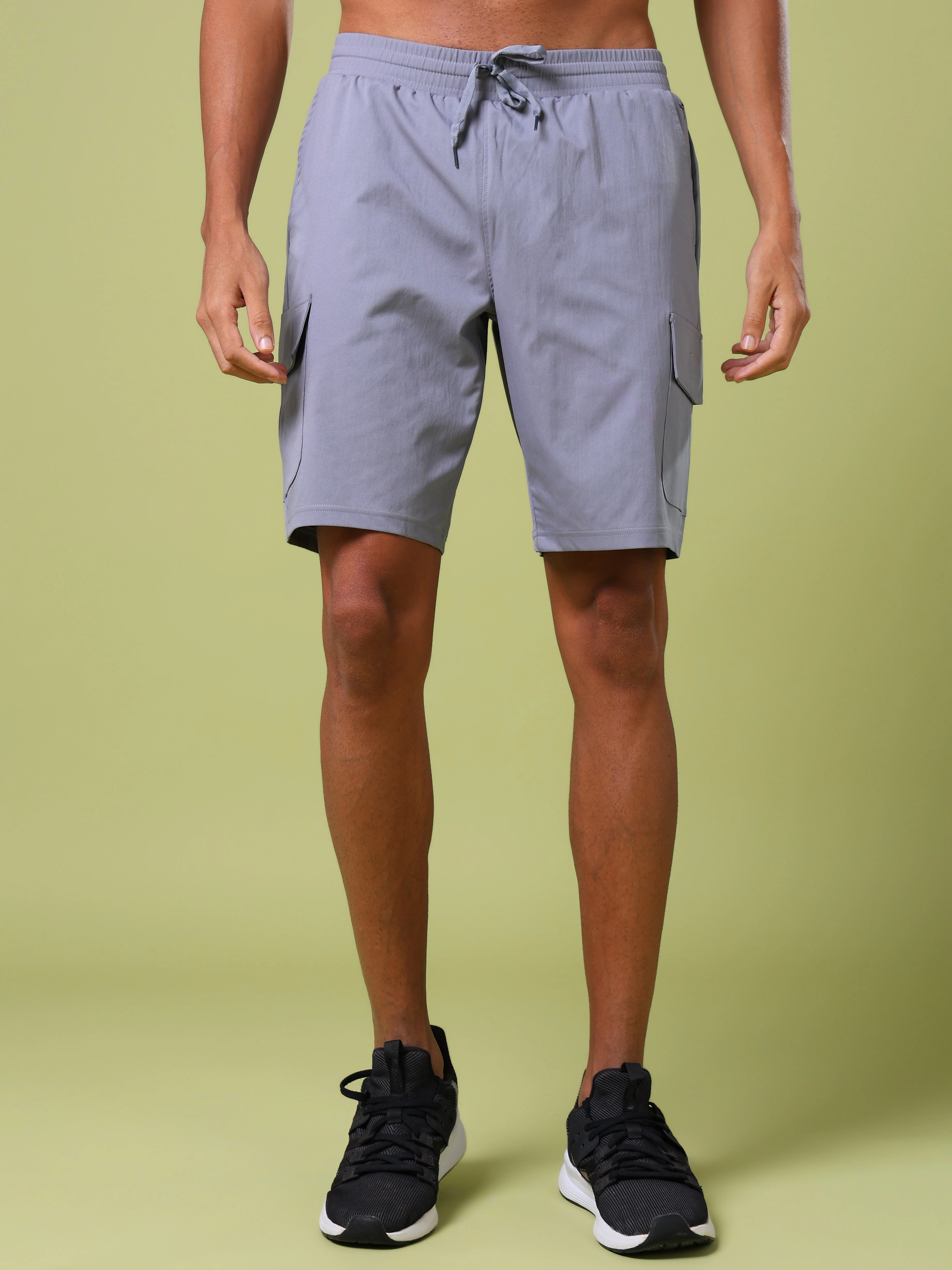 Men Solid Slim Fit Shorts with TS FLEXI - Image 2