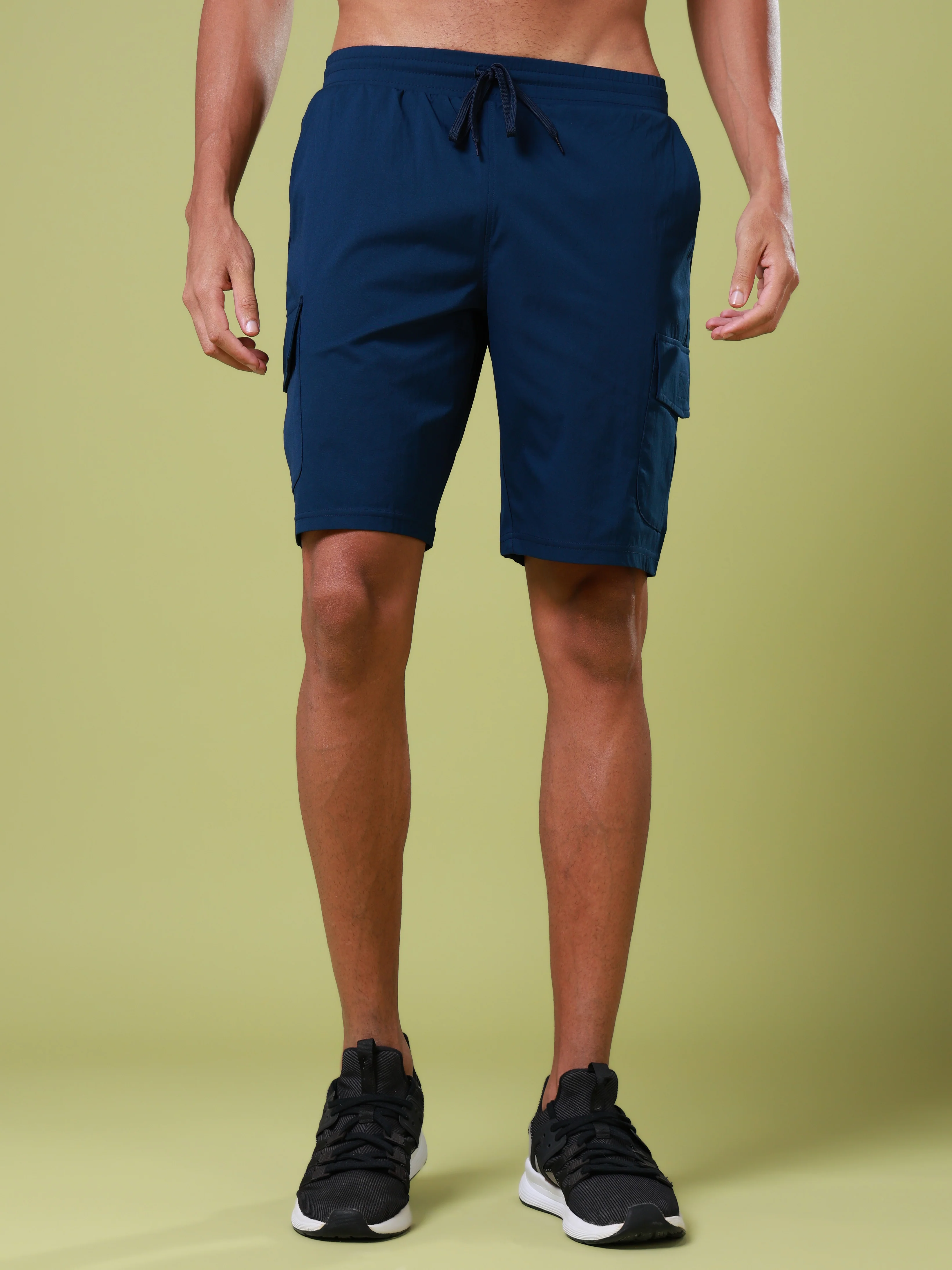 Men Solid Slim Fit Shorts with TS FLEXI - Image 3