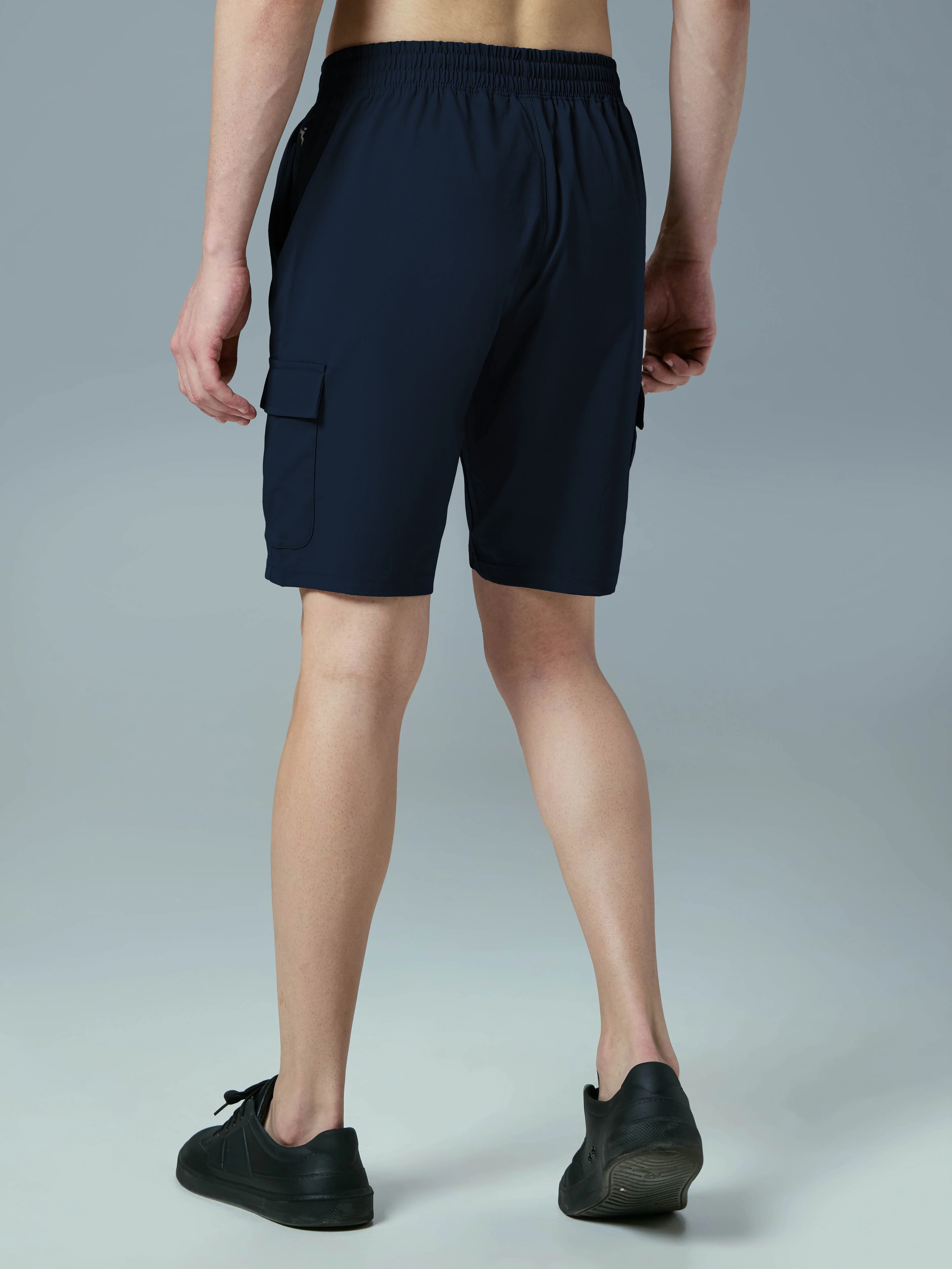 Men Solid Slim Fit Shorts with TS FLEXI - Image 3