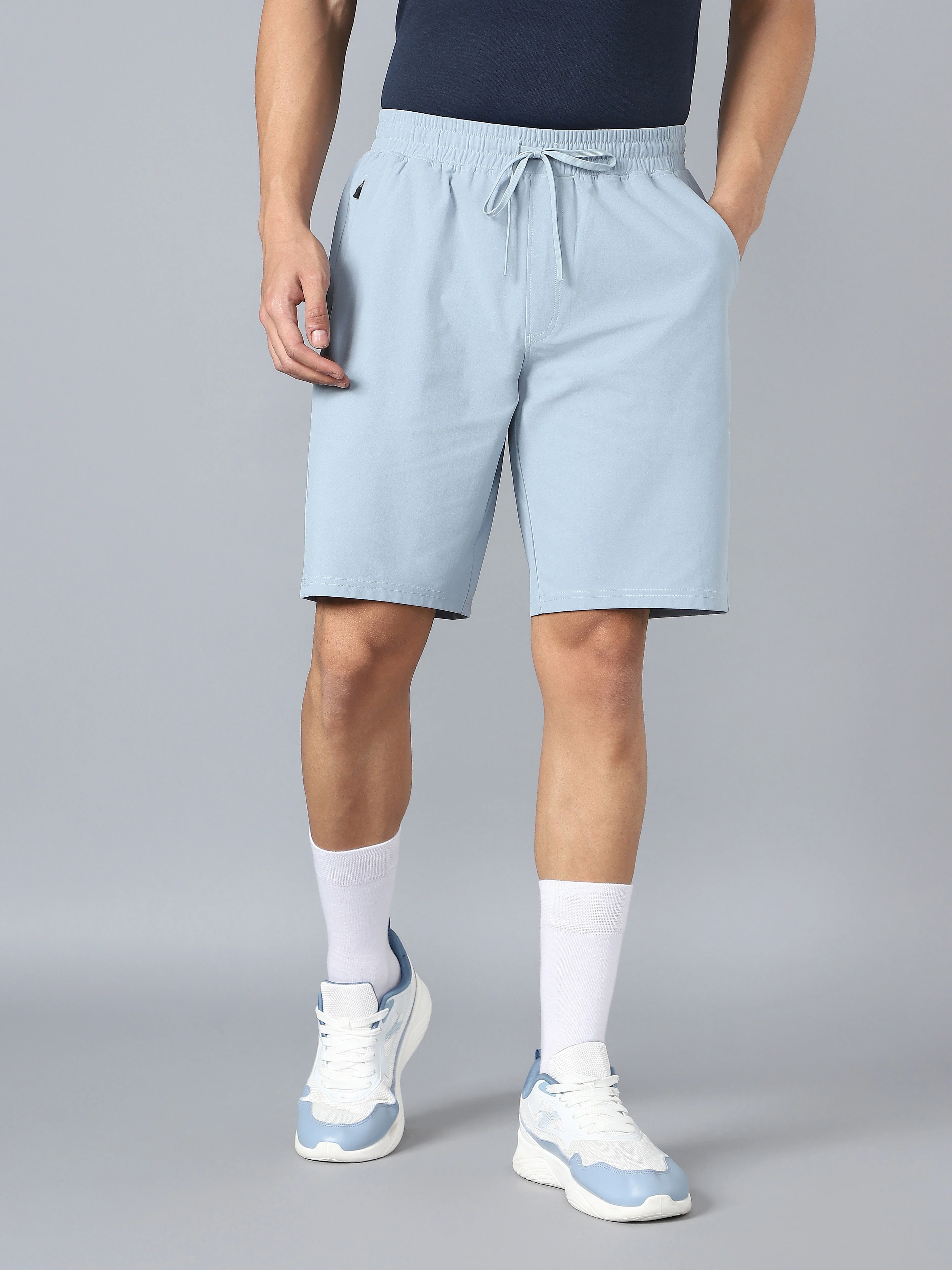 Men Solid Slim Fit Sports Shorts with DURACOOL - Image 2