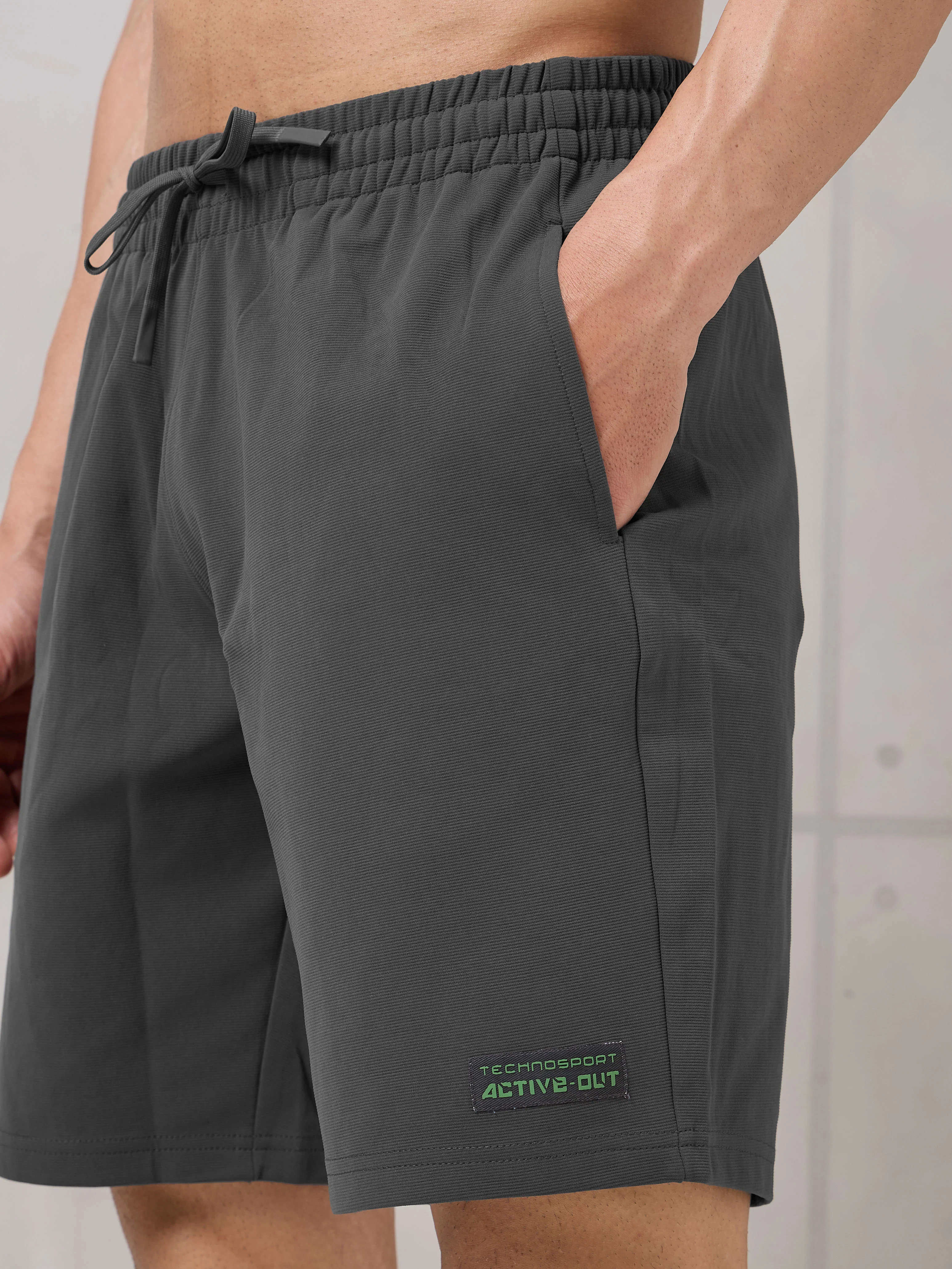 Men Solid Slim Fit Active Out Sports Shorts with ELASTOPLUS - Image 6