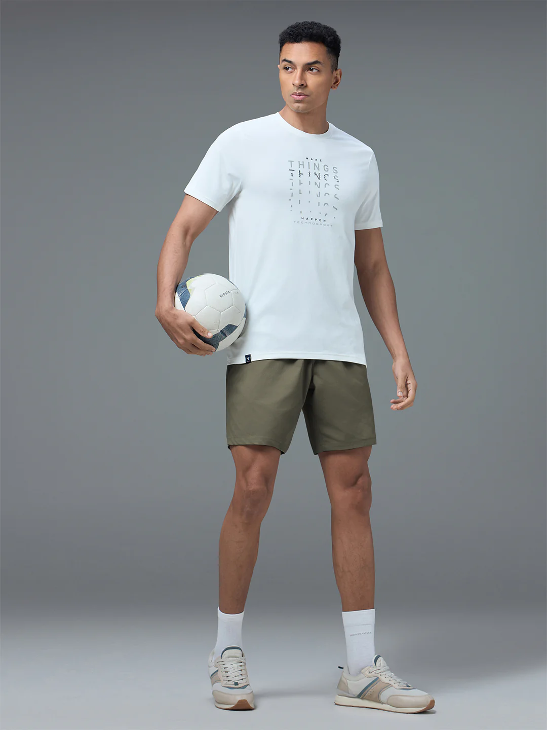 Men Solid Slim Fit Sports Shorts with TS FLEXI - Image 5