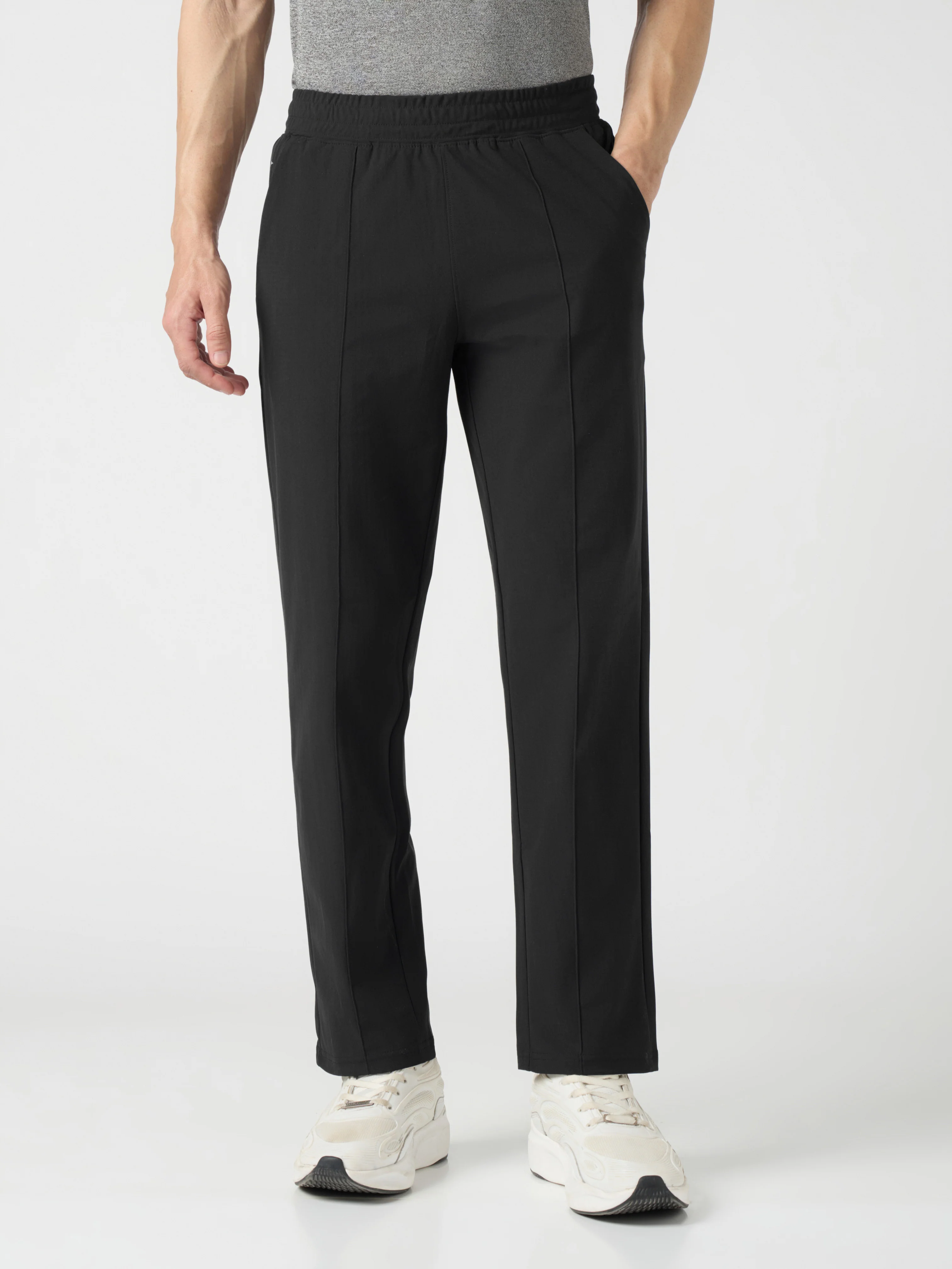 Men Solid Slim Fit Sports Trackpants with DURACOOL+ - Image 2