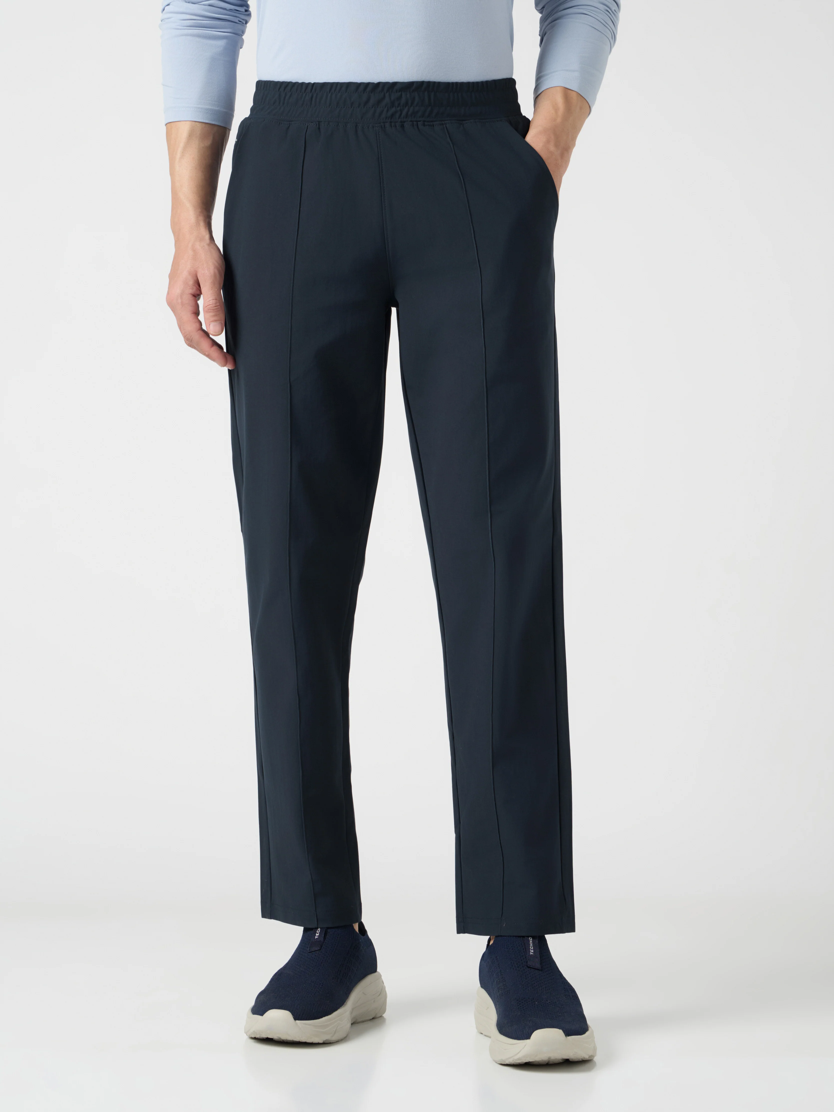 Men Solid Slim Fit Sports Trackpants with DURACOOL+ - Image 2
