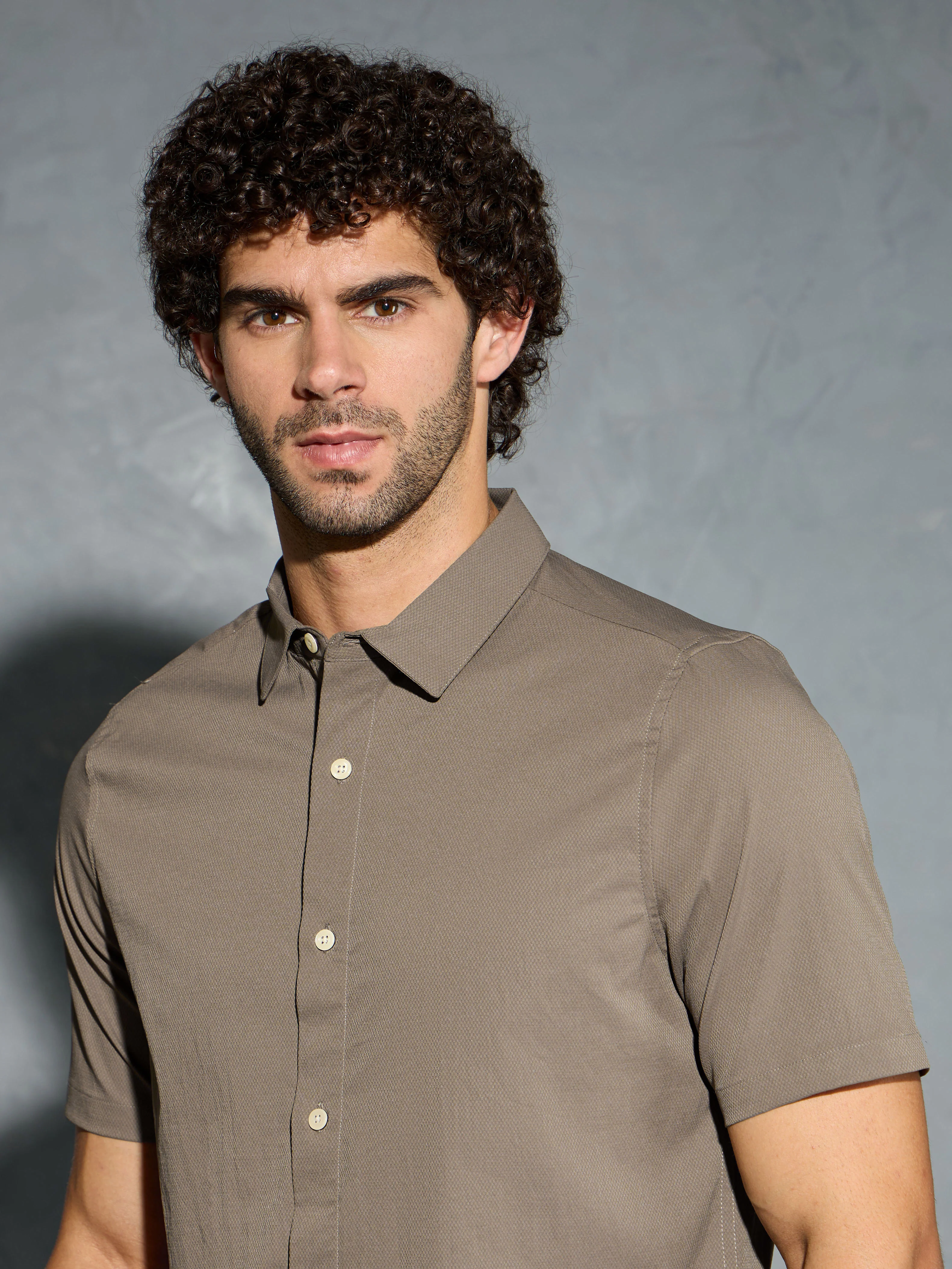 Men Solid Slim Fit Spread Collar Shirt with TS LYTRA - Image 6