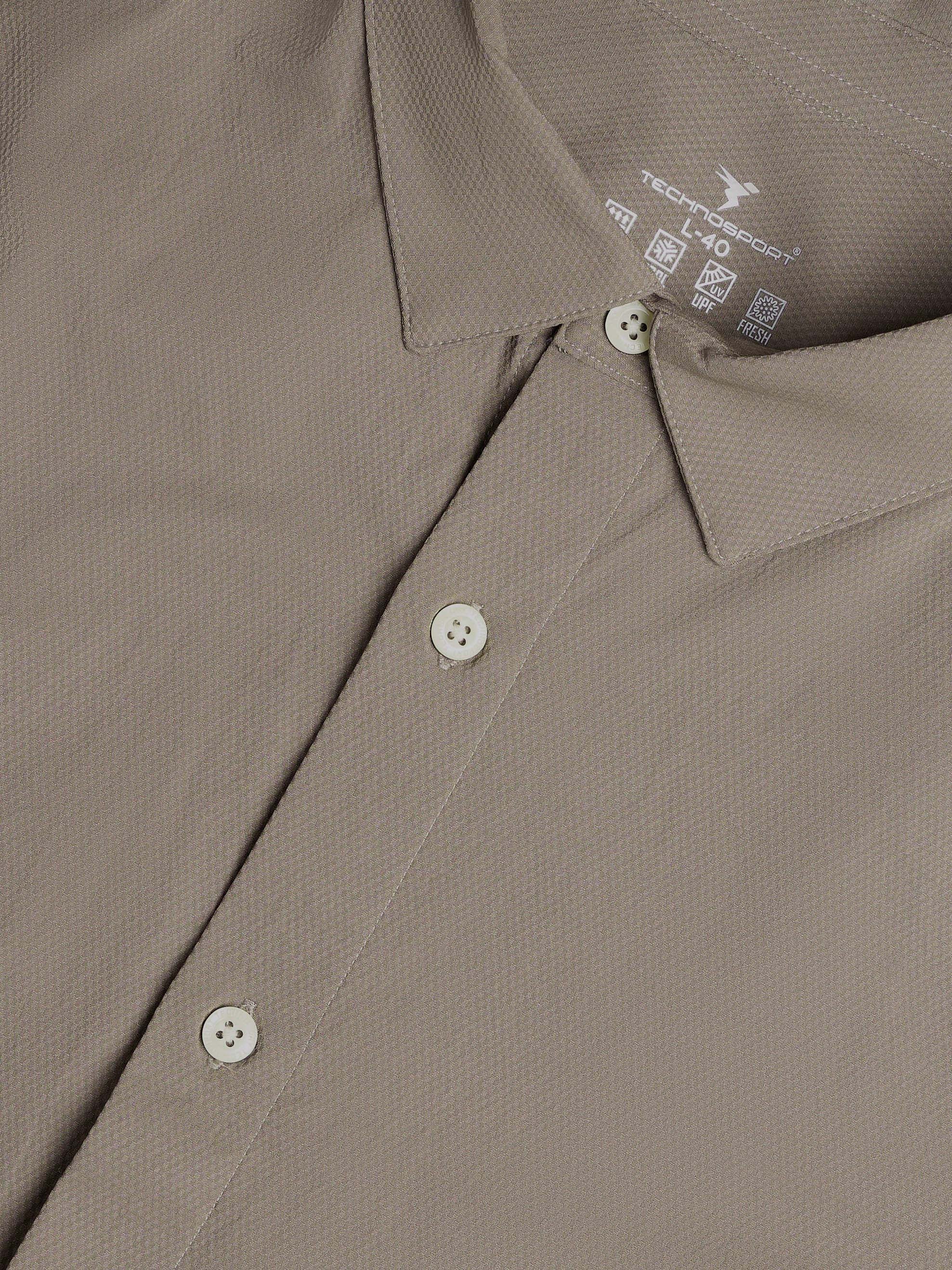 Men Solid Slim Fit Spread Collar Shirt with TS LYTRA - Image 7