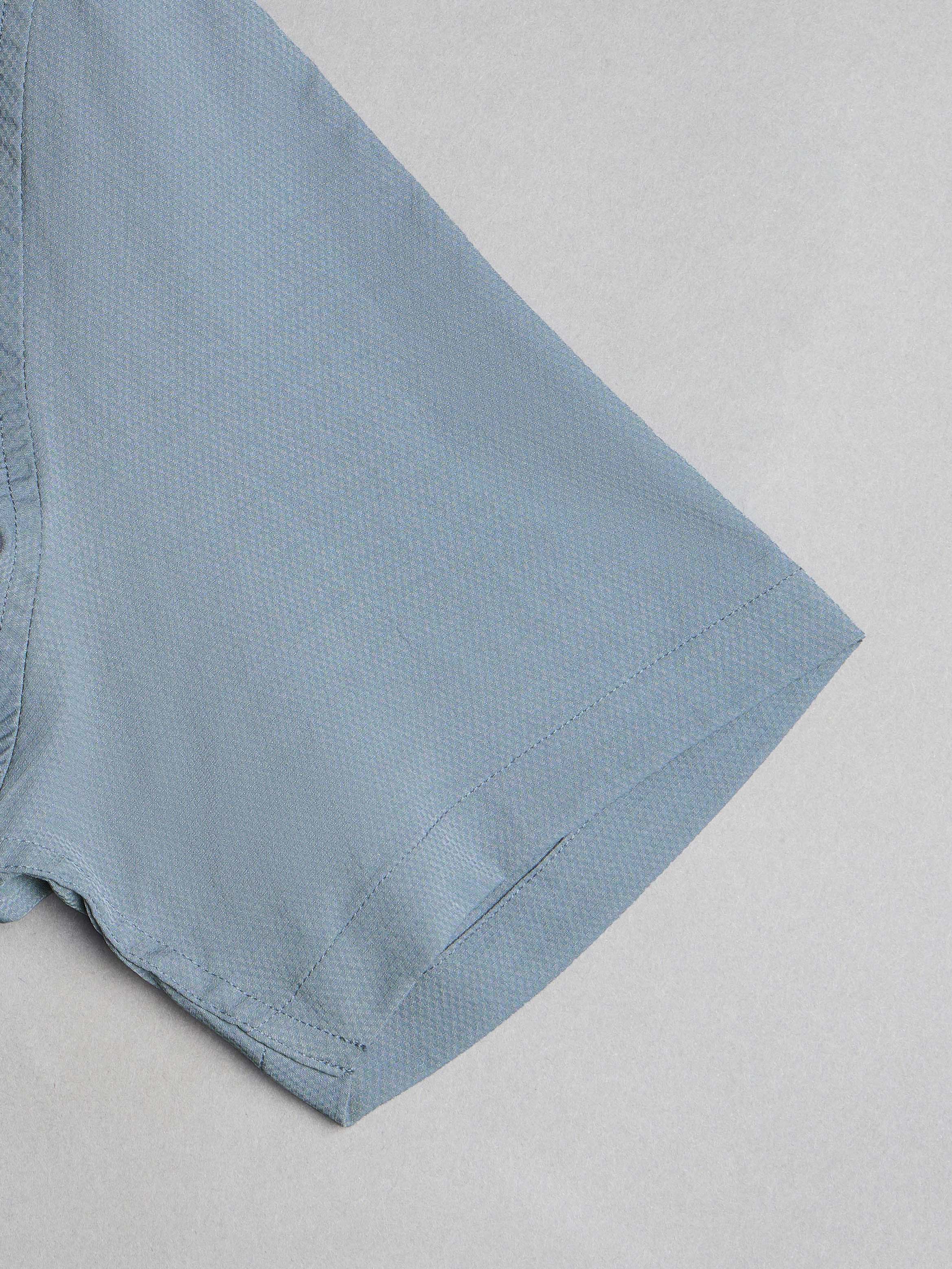 Men Solid Slim Fit Spread Collar Shirt with TS LYTRA - Image 7