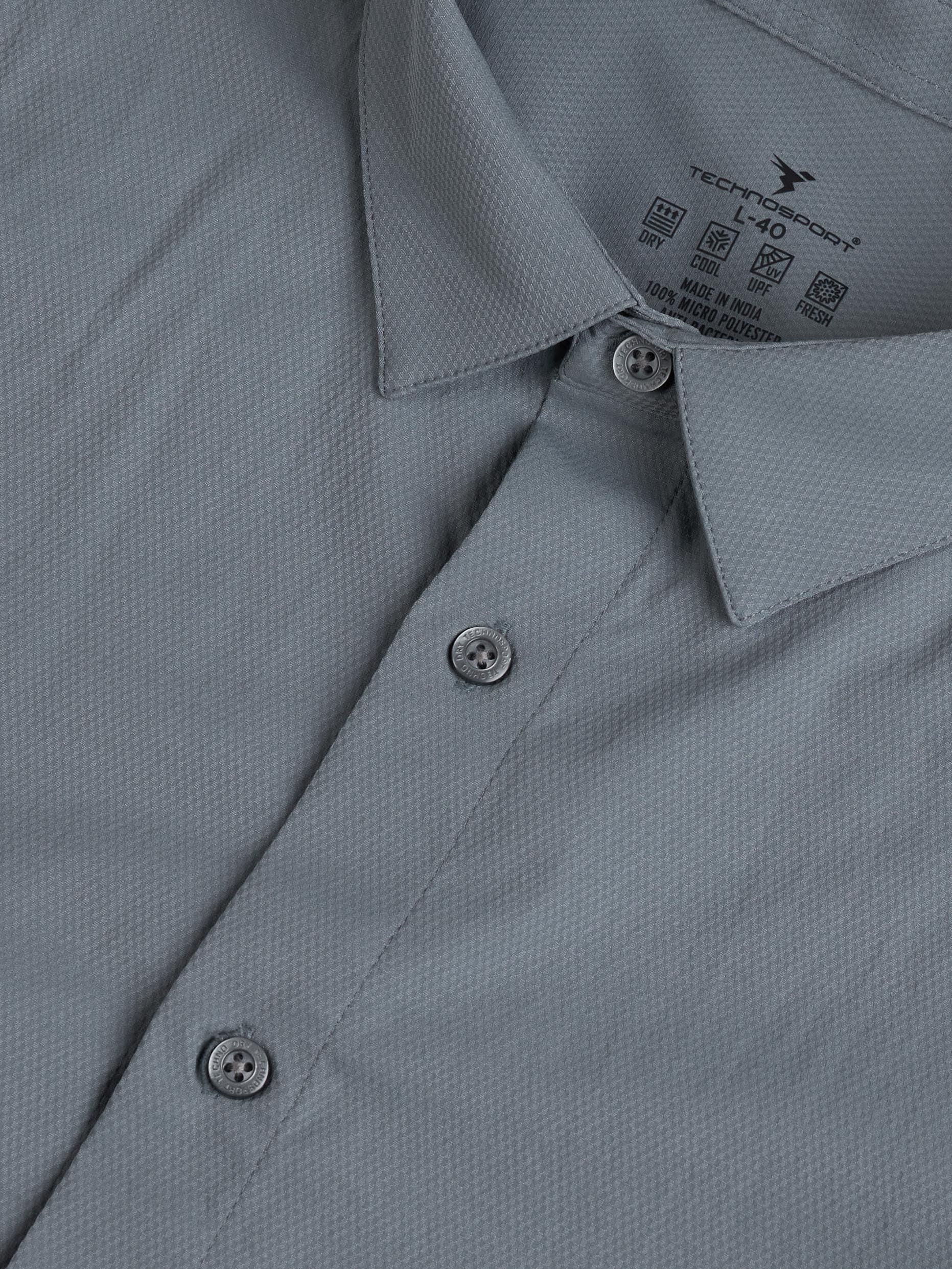 Men Solid Slim Fit Spread Collar Shirt with TS LYTRA - Image 7