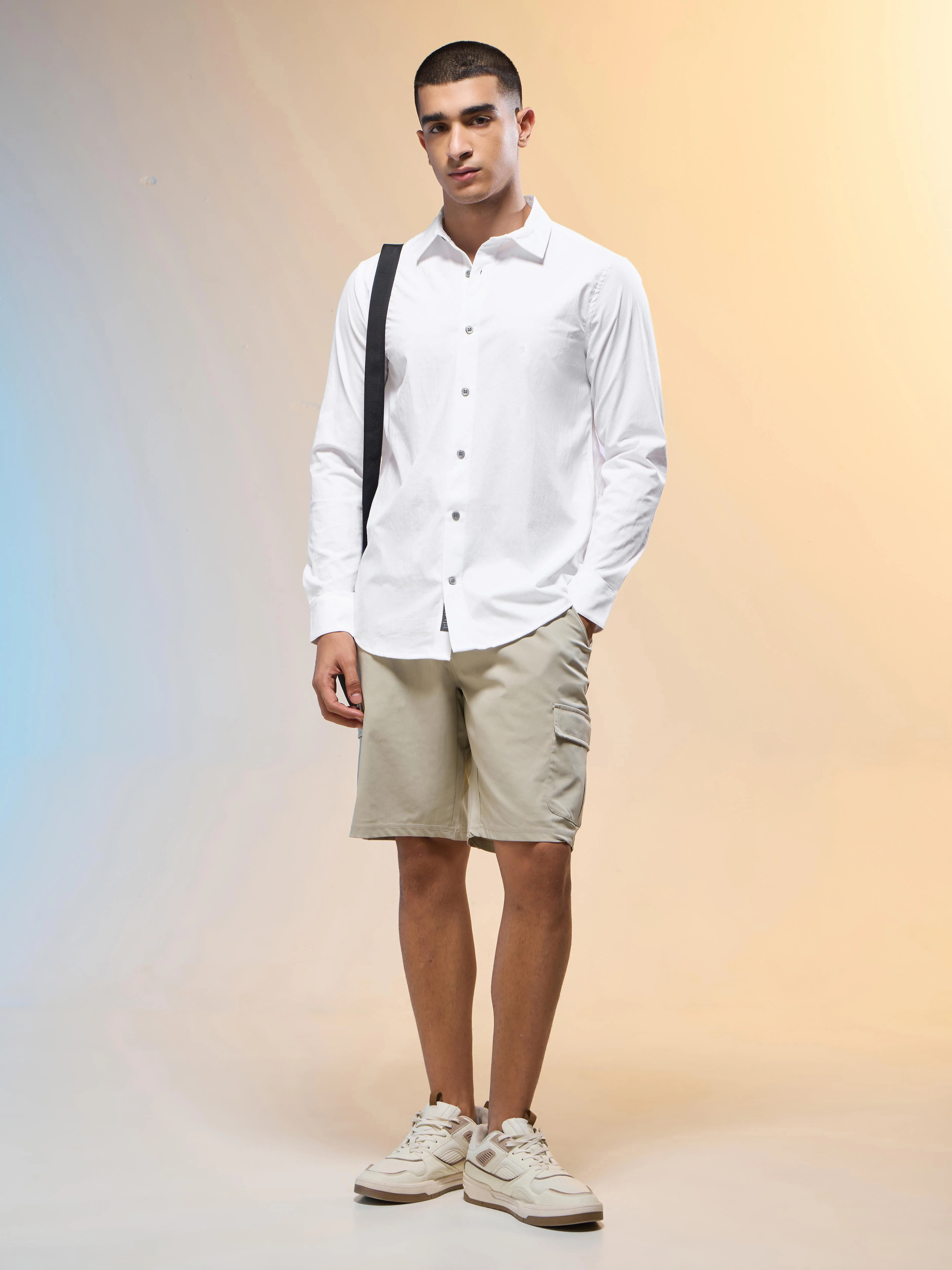Men Solid Slim Fit Spread Collar Shirt with TS LYTRA - Image 5