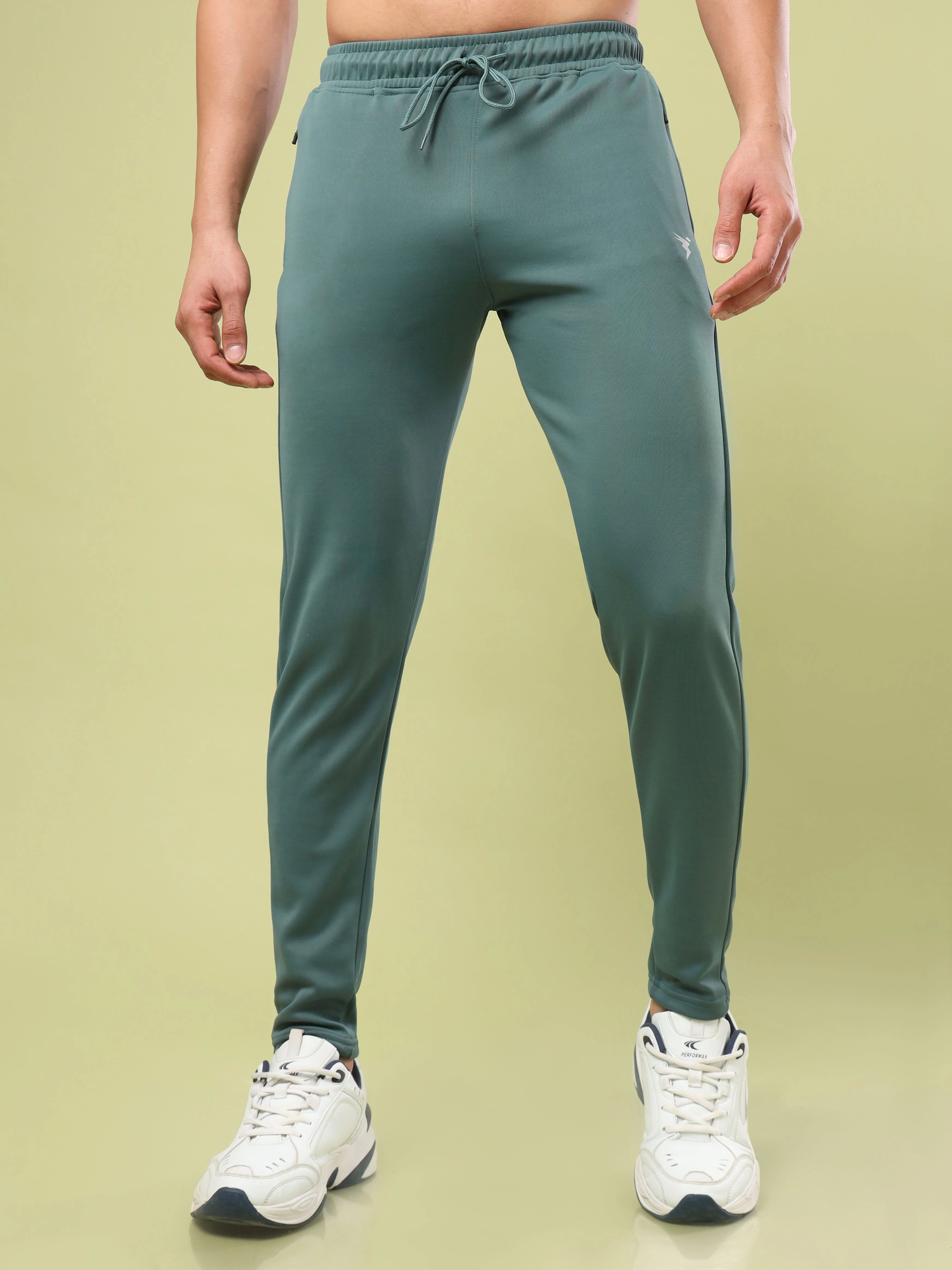 Men Solid Slim Fit Trackpants with ELASTO PLUS