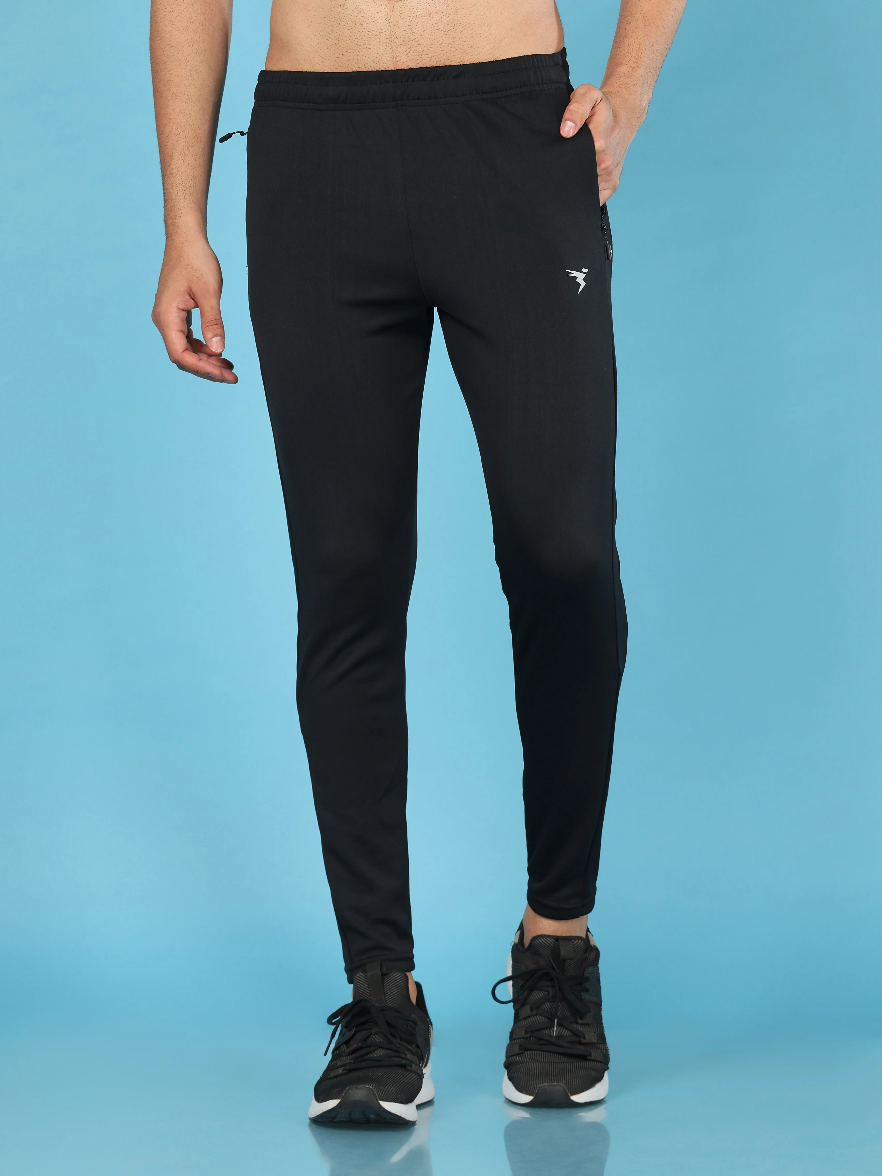 Men Solid Slim Fit Trackpants with TECHNO DRY - Image 2