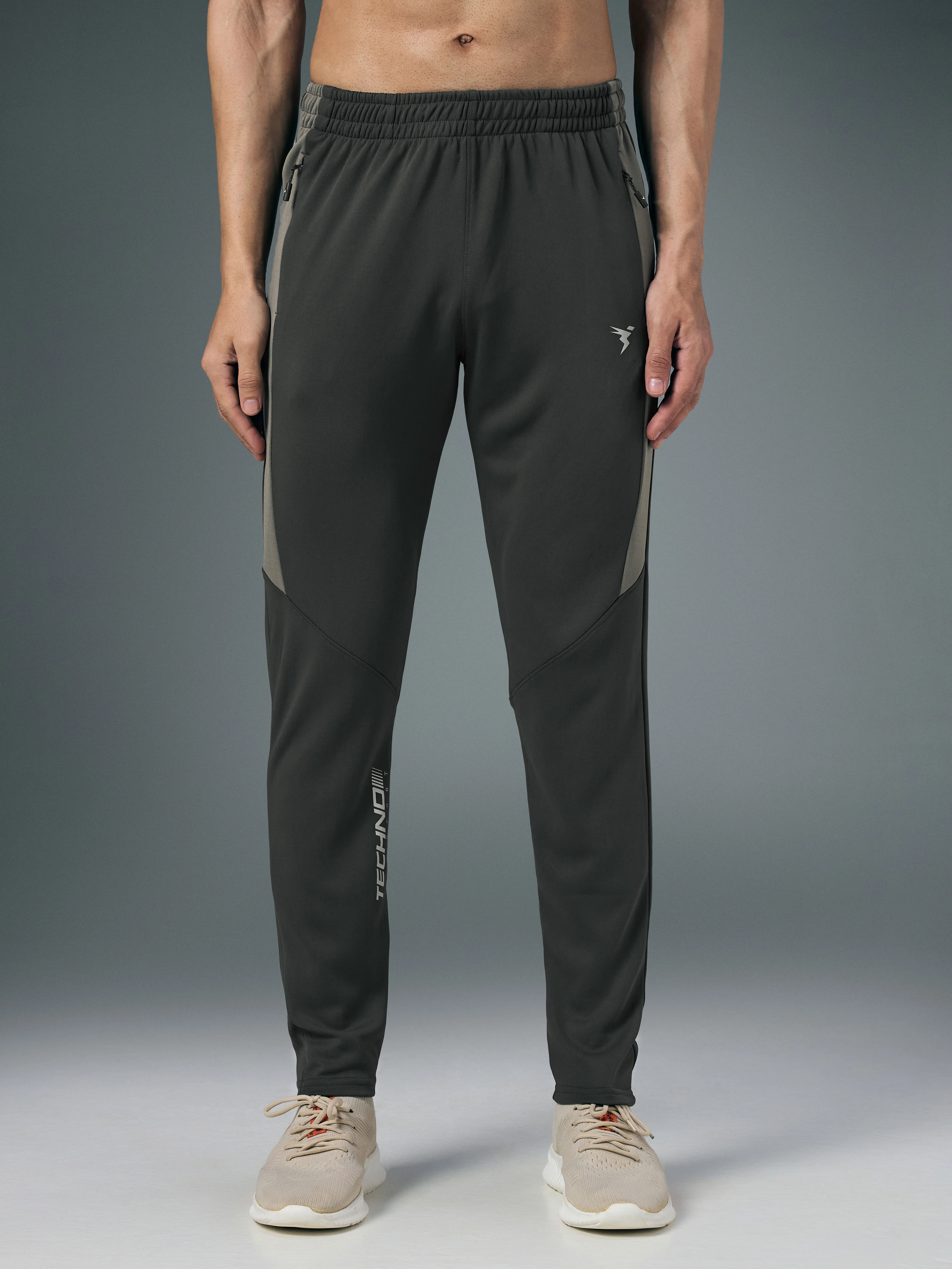 Men Solid Slim Fit Trackpants with TECHNO DRY - Image 2