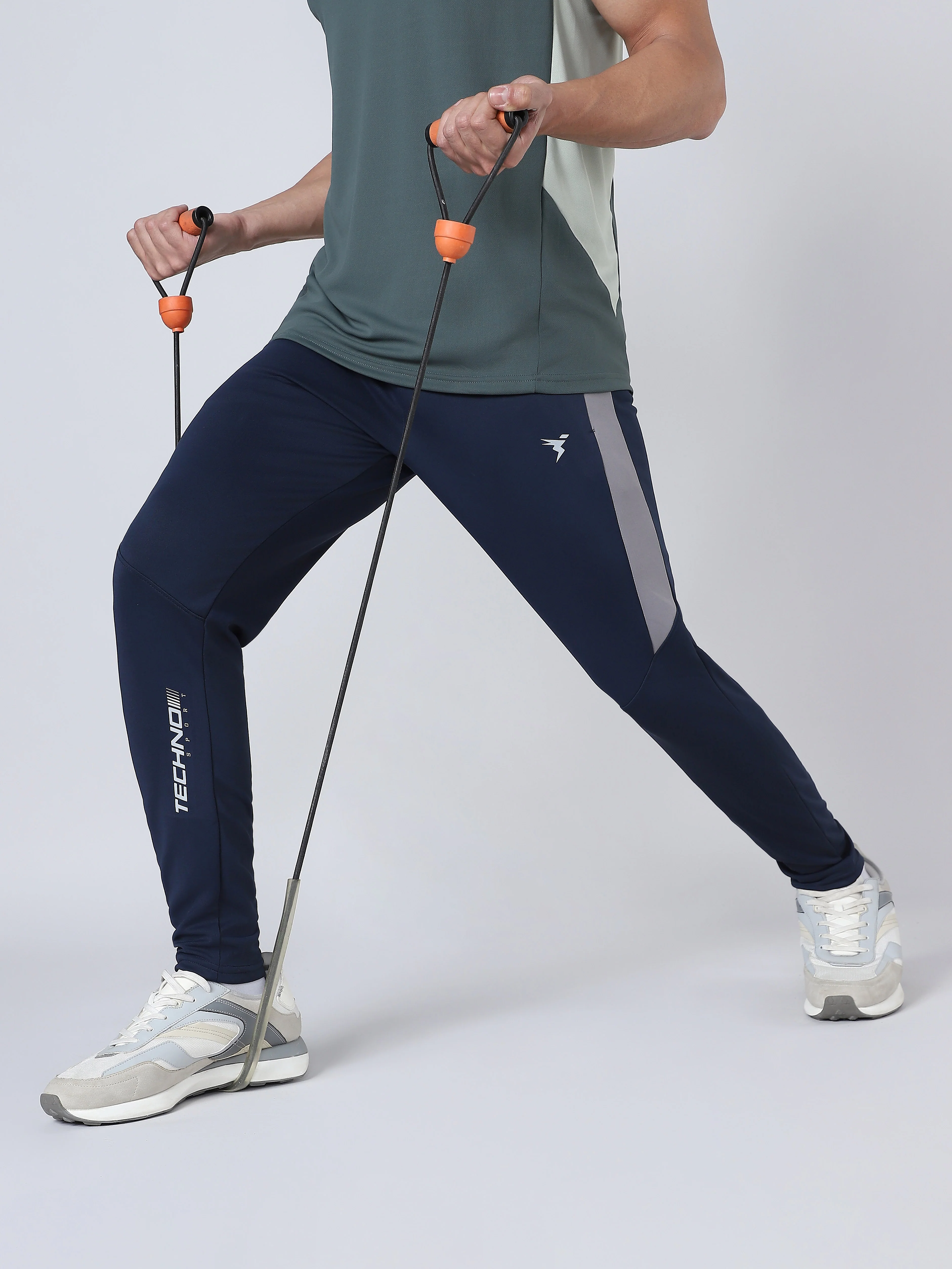 Men Solid Slim Fit Trackpants with TECHNO DRY - Image 4