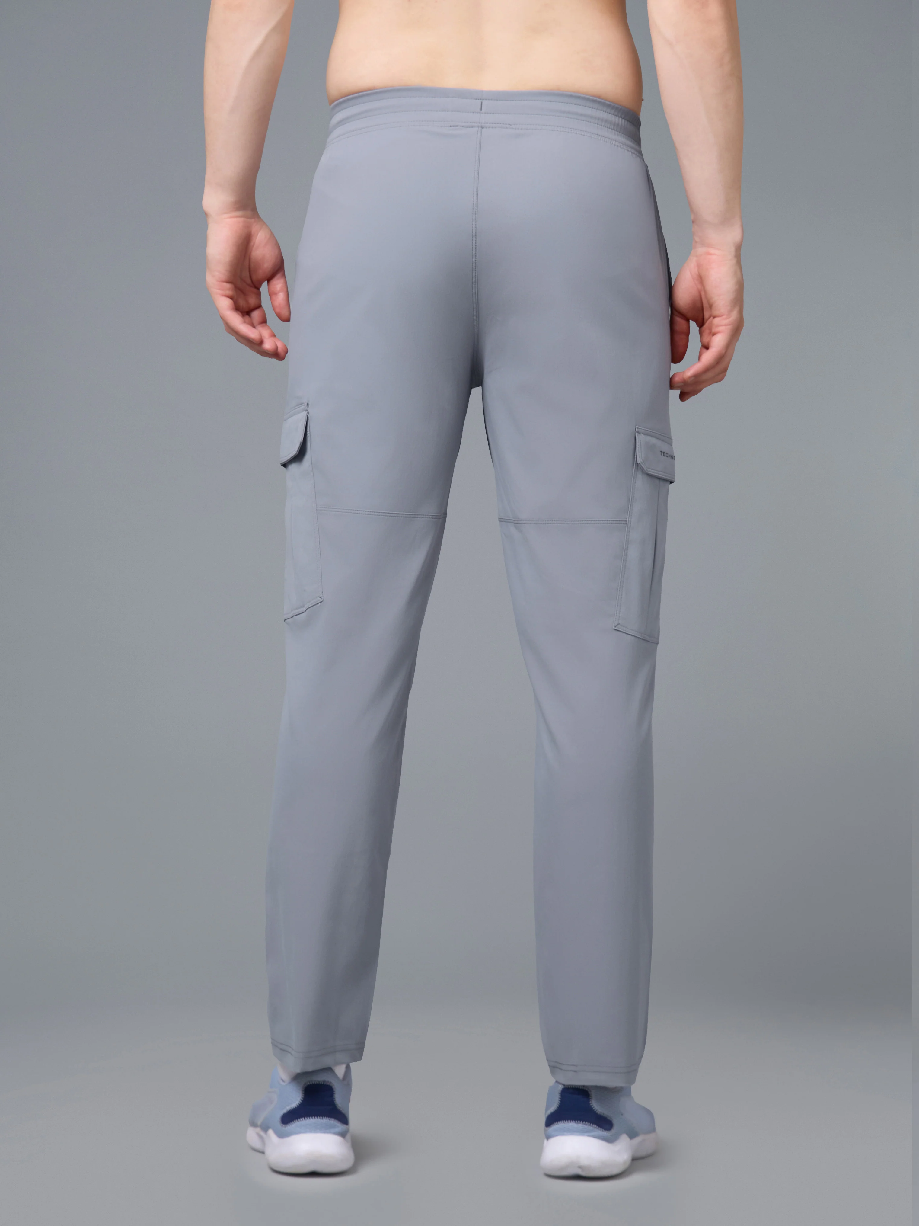 Men Solid Straight Fit Sports Cargo Trackpants with TS FLEXI - Image 3