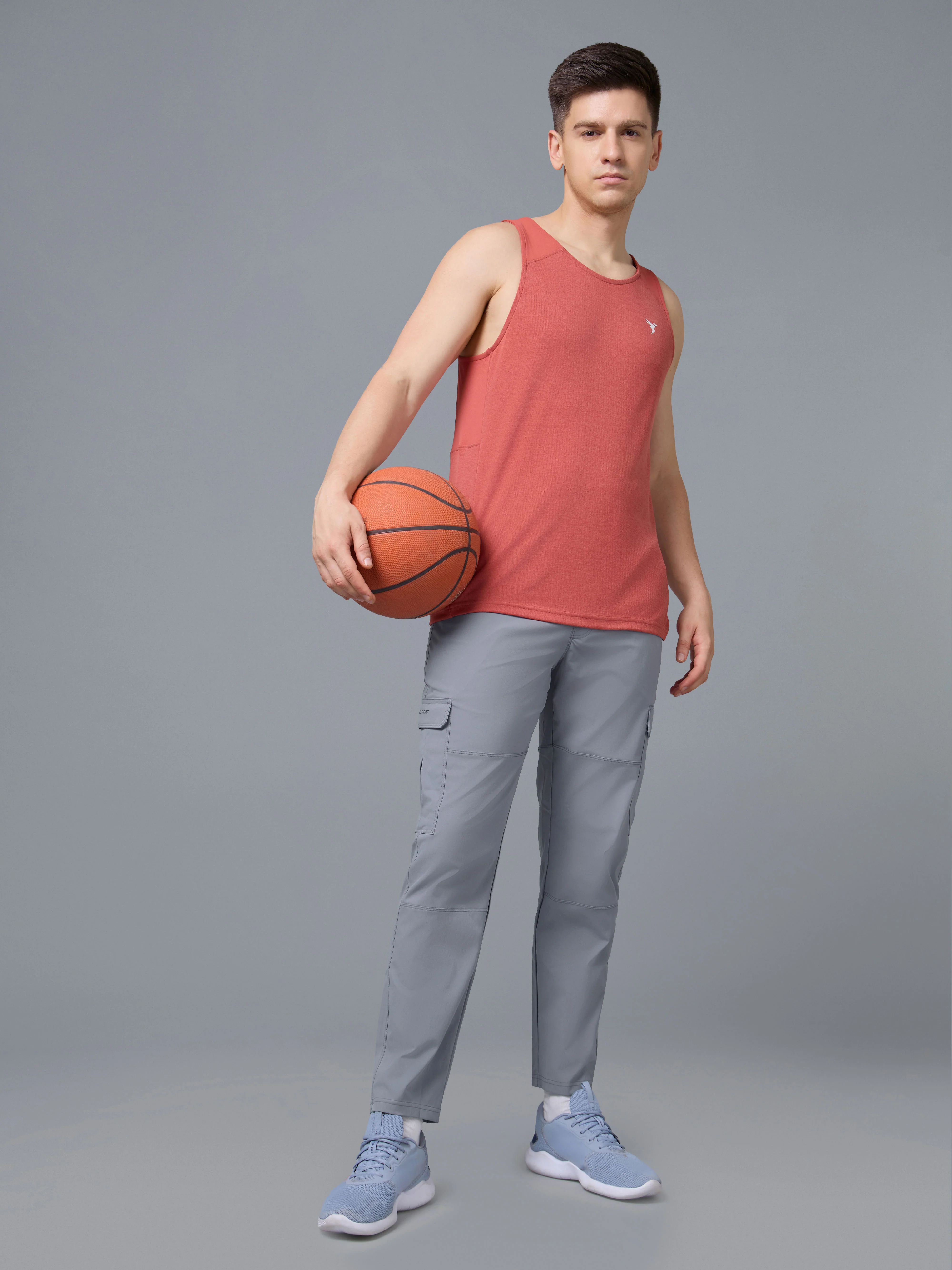 Men Solid Straight Fit Sports Cargo Trackpants with TS FLEXI - Image 6