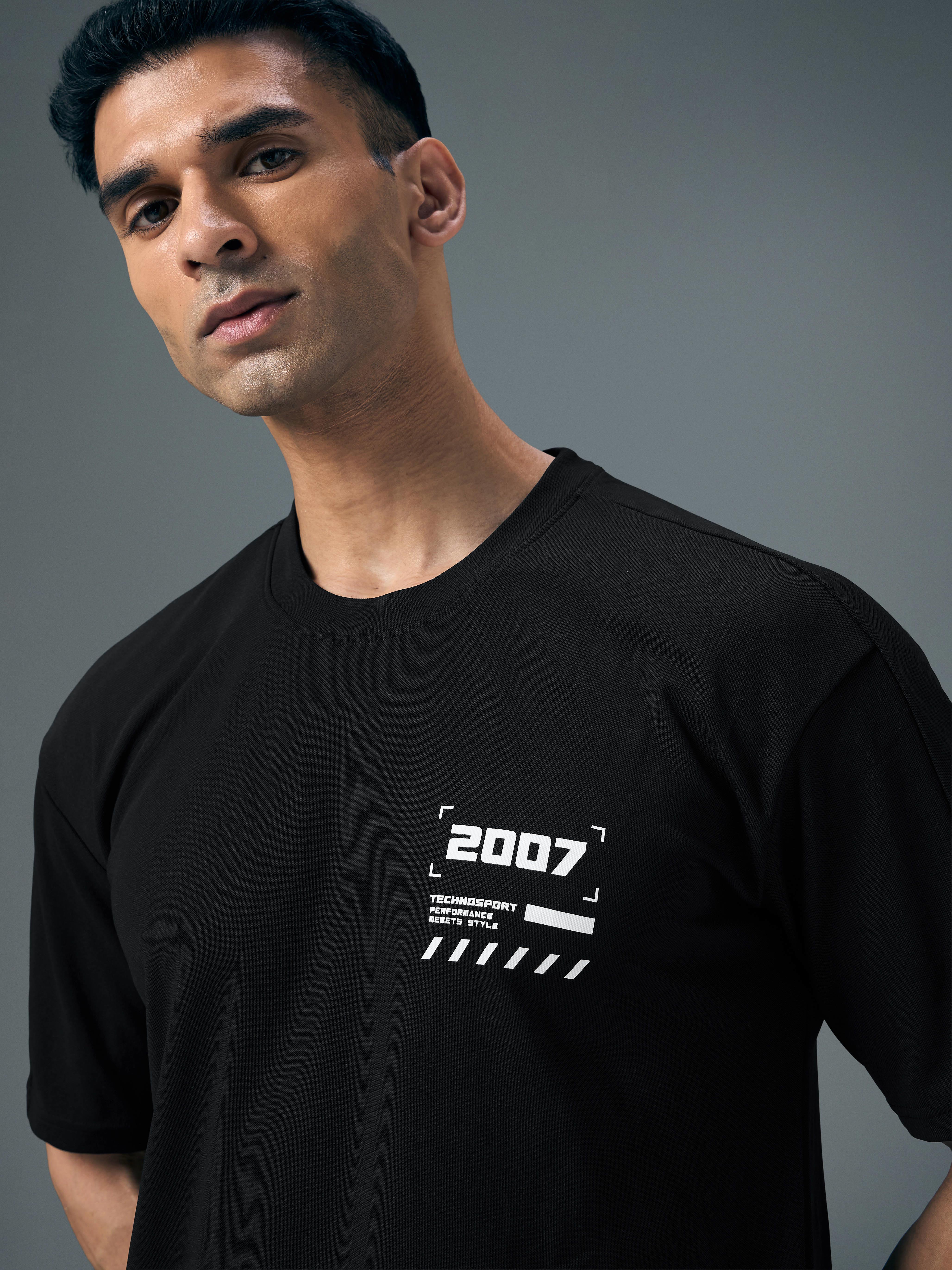 Men Typography Printed Oversized Round Neck Sports T-shirt with MATPIQ - Image 6