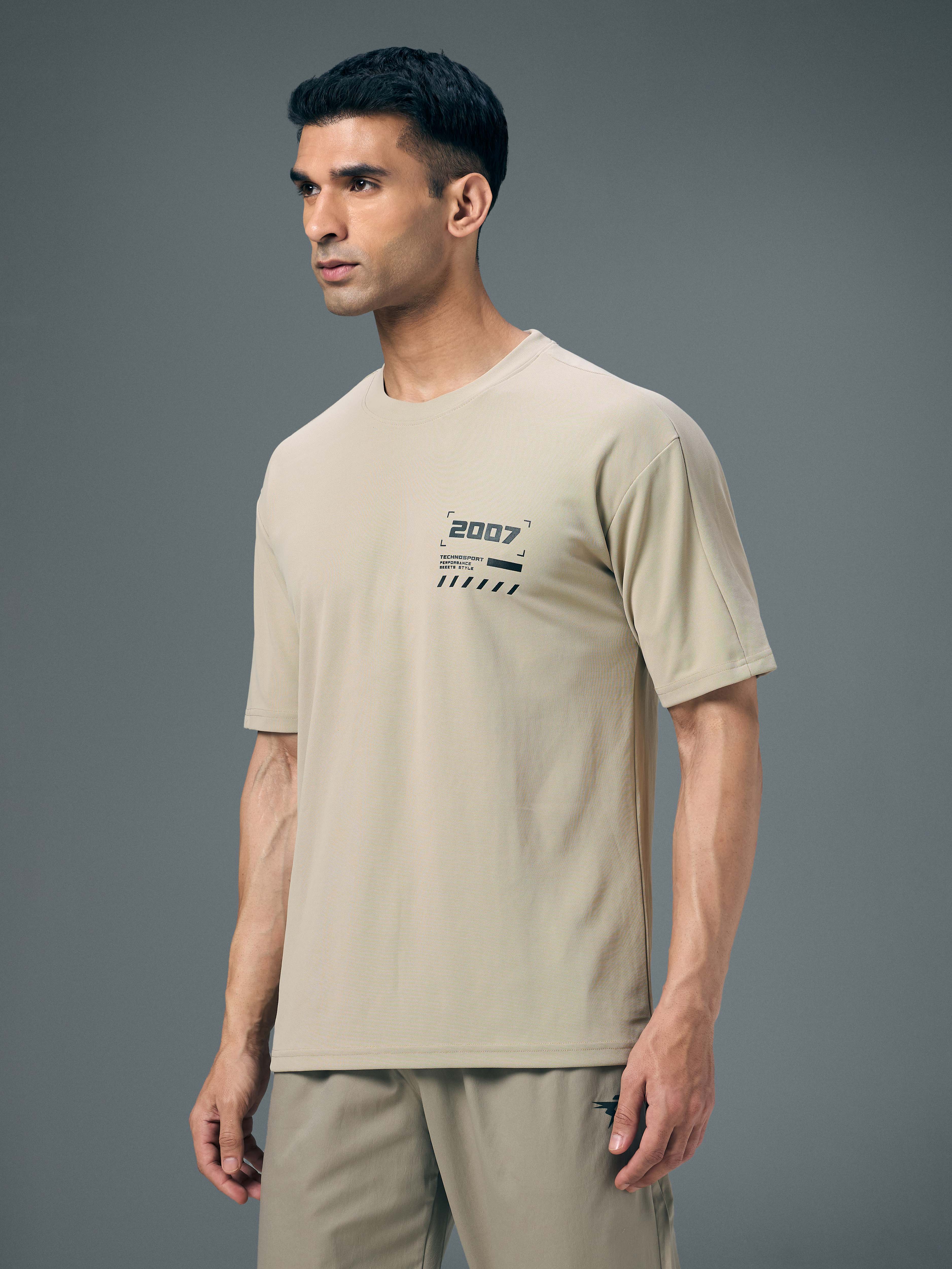 Men Typography Printed Oversized Round Neck Sports T-shirt with MATPIQ - Image 4