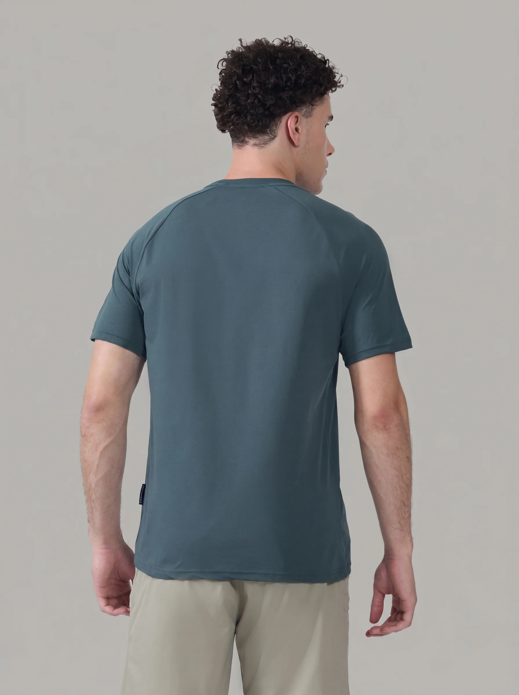 Men Typography Printed Slim Fit Round Neck Sports T-shirt with COTFLEX - Image 3