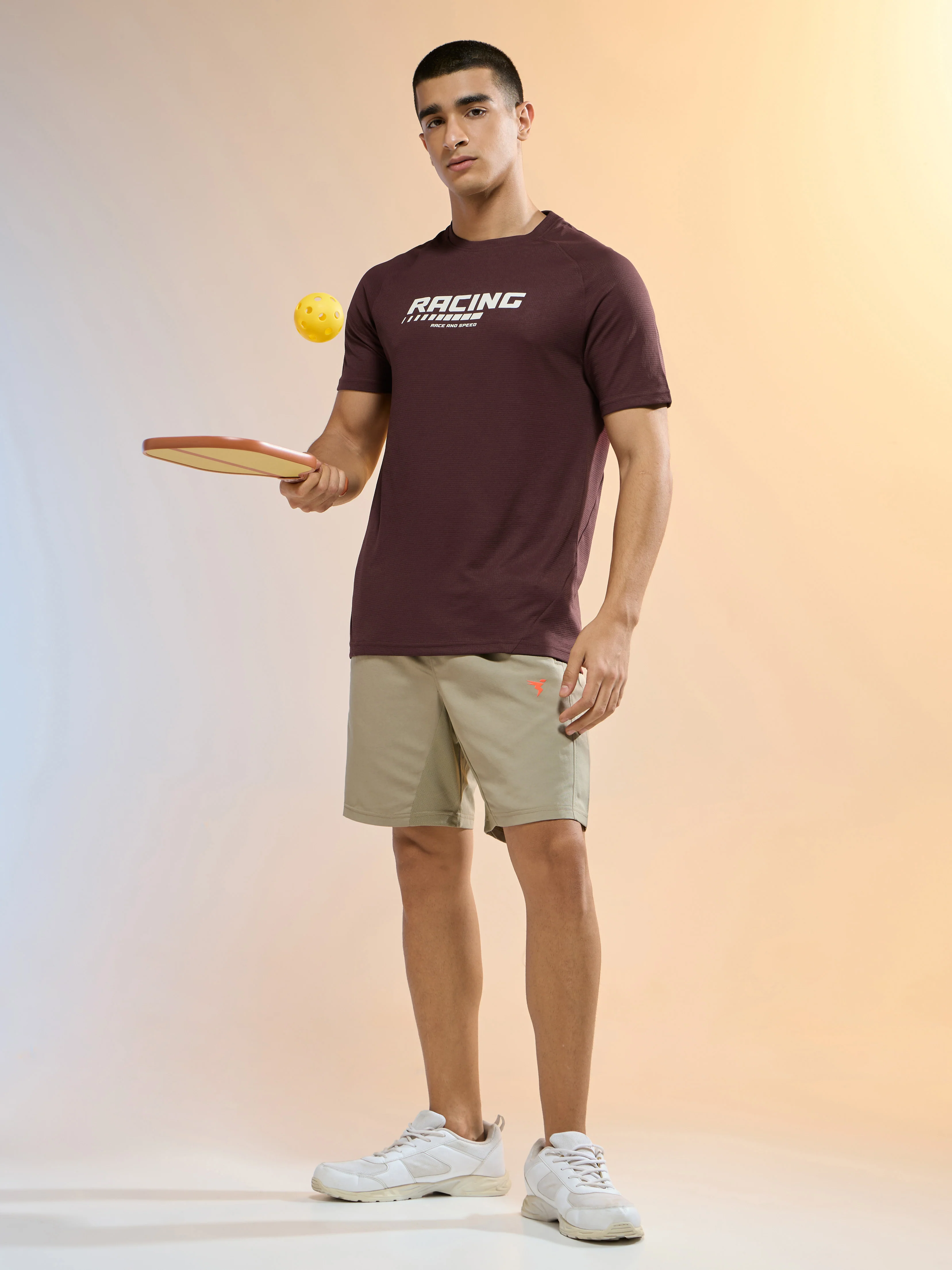 Men Typography Printed Slim Fit Round Neck Sports T-shirt with TECHNOCOOL+ - Image 5