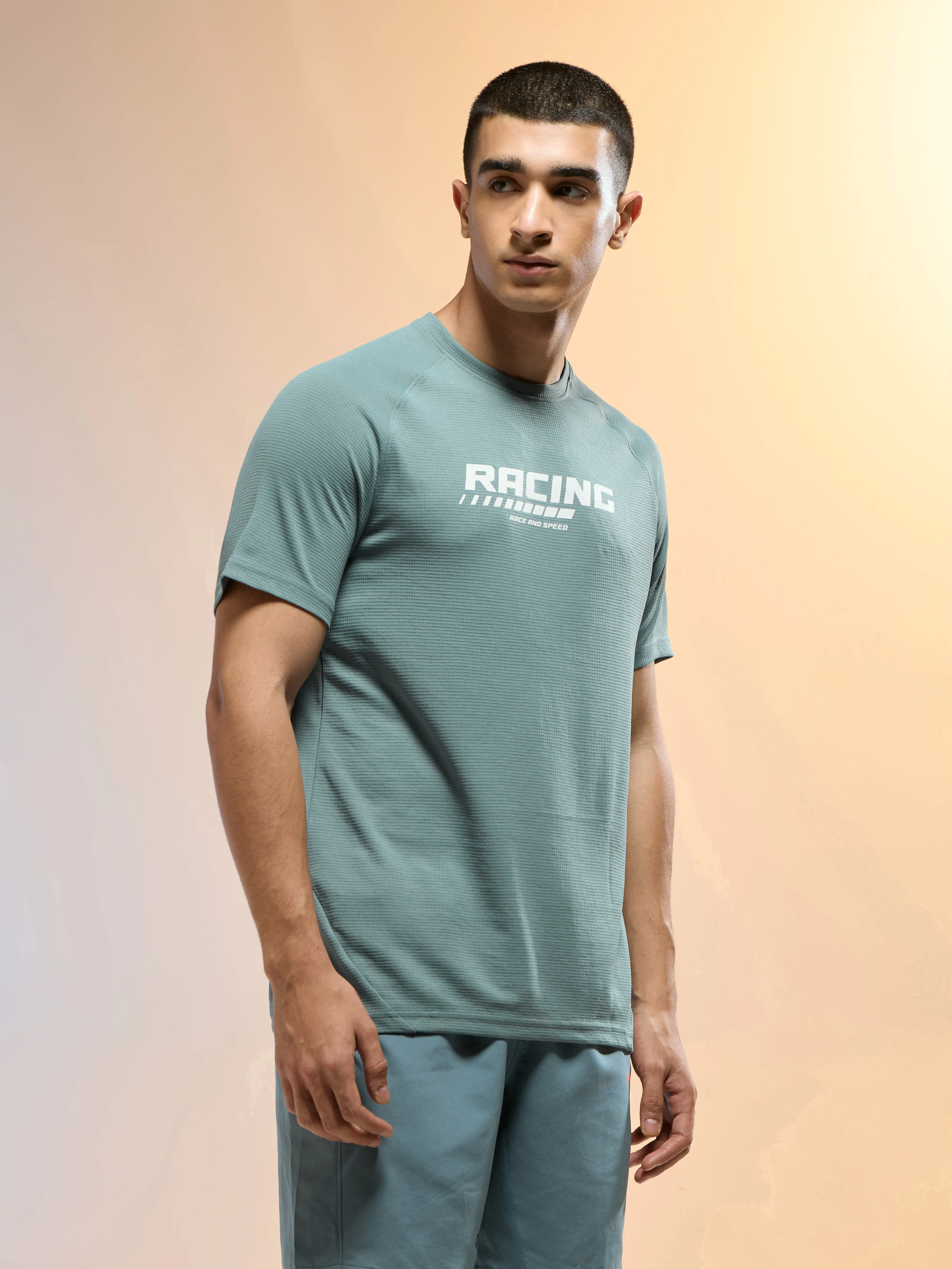 Men Typography Printed Slim Fit Round Neck Sports T-shirt with TECHNOCOOL+ - Image 4