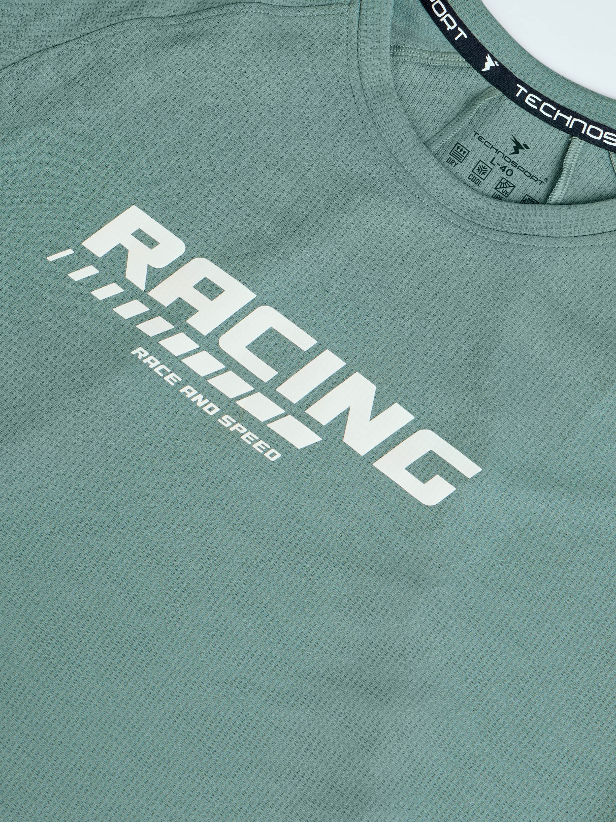 Men Typography Printed Slim Fit Round Neck Sports T-shirt with TECHNOCOOL+ - Image 7