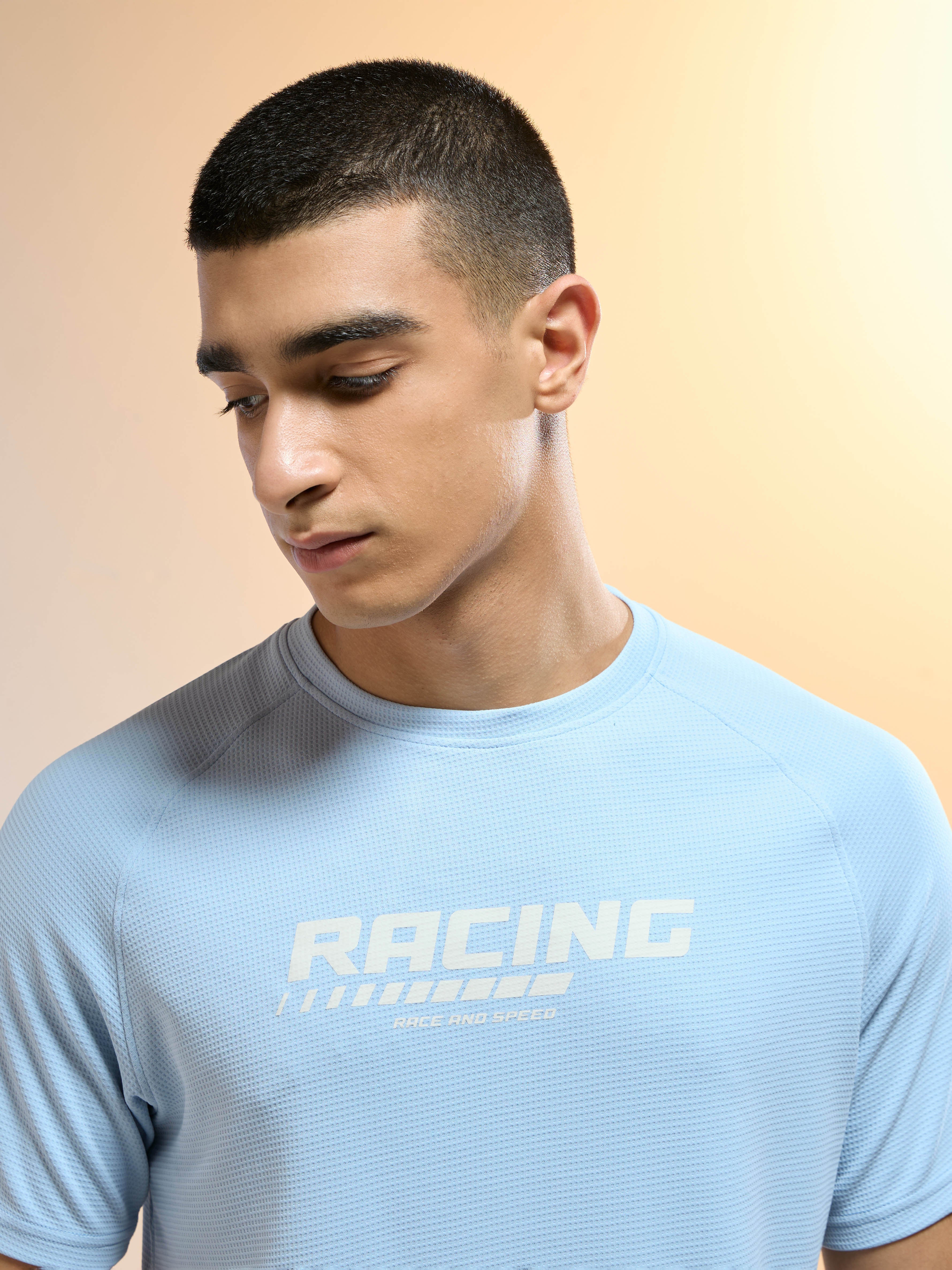 Men Typography Printed Slim Fit Round Neck Sports T-shirt with TECHNOCOOL+ - Image 6