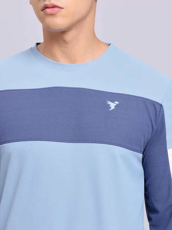 Men Colorblock Slim Fit Crew Neck T-shirt with TECHNOLITE - Image 5