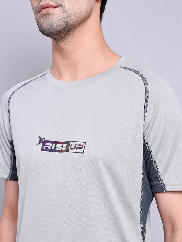 Men Printed Regular Fit Crew Neck T-shirt with TECHNO COOL+ - Image 6