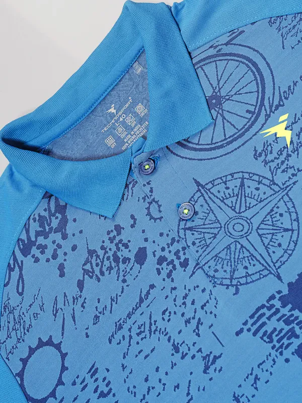 Men Printed Slim Fit Polo T-shirt with DOUBLE COOL - Image 10