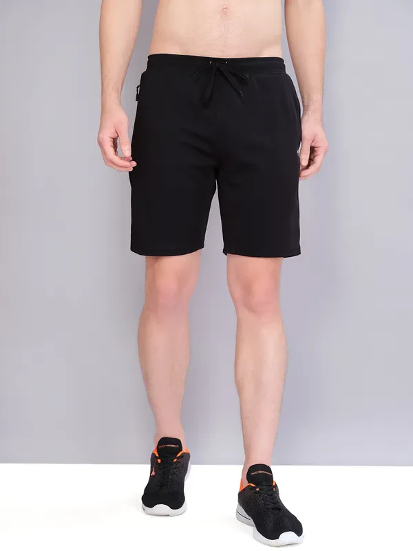 Men Solid Slim Fit Shorts with ELASTO PLUS