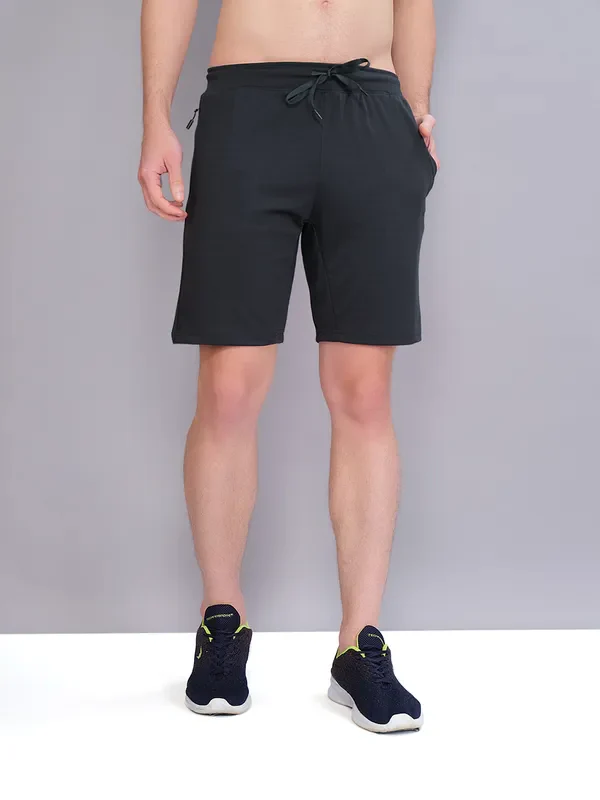 Men Solid Slim Fit Shorts with ELASTO PLUS