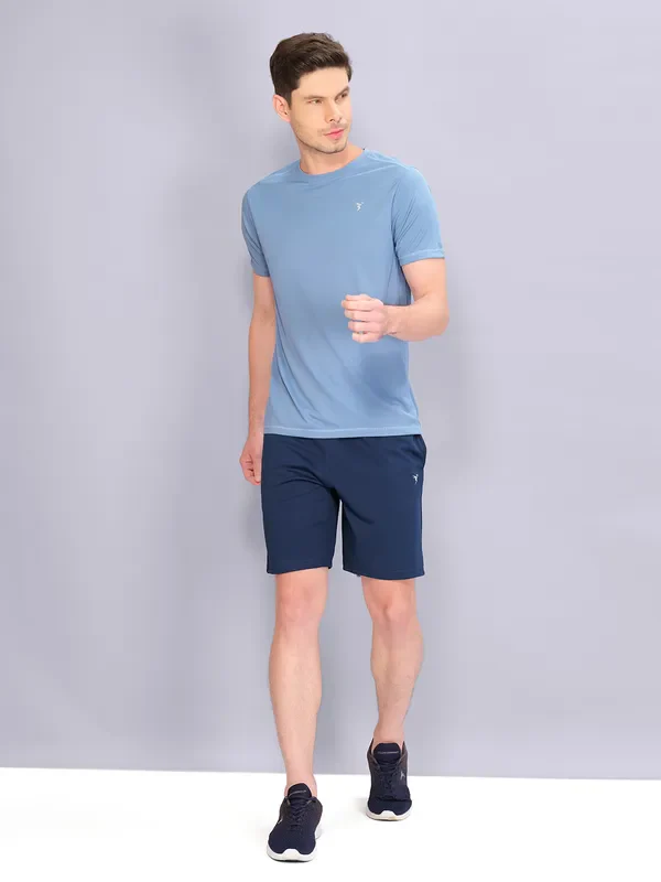 Men Solid Slim Fit Shorts with ELASTO PLUS - Image 4