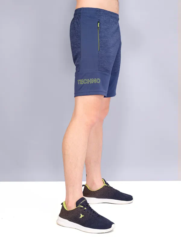 Men Melange Slim Fit Shorts with TECHNO GUARD - Image 3