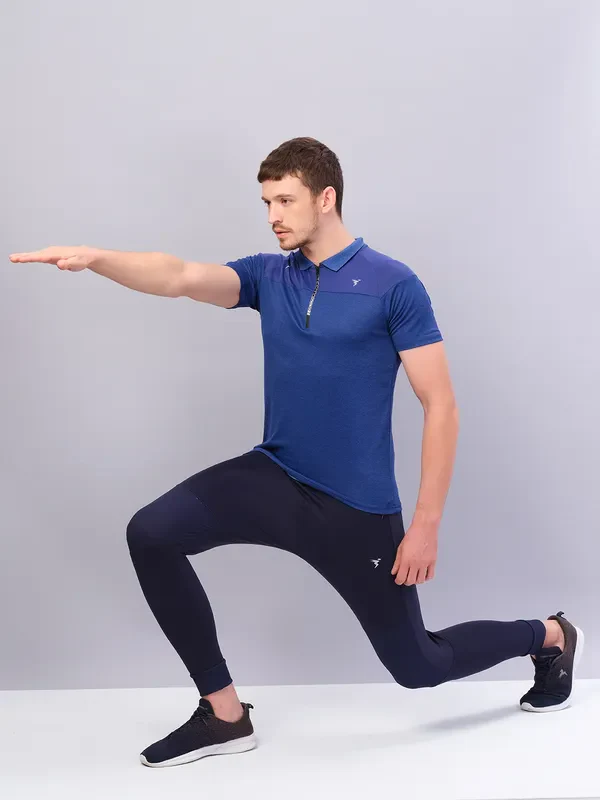 Men Melange Slim Fit Polo T-shirt with DOUBLE COOL - Image 4
