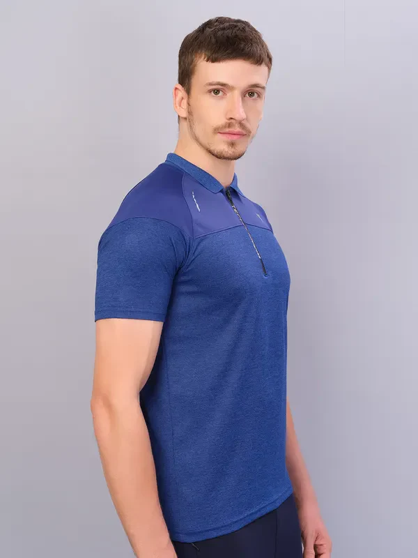 Men Melange Slim Fit Polo T-shirt with DOUBLE COOL - Image 6