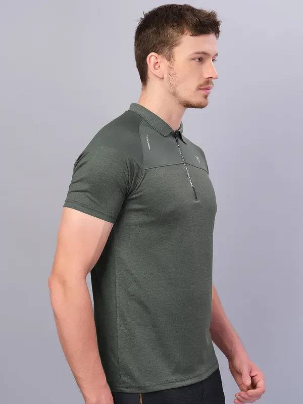 Men Melange Slim Fit Polo T-shirt with DOUBLE COOL - Image 6