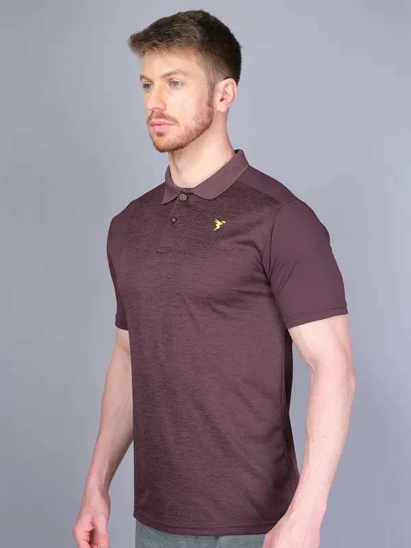 Men Melange Slim Fit Polo T-shirt with DOUBLE COOL - Image 4