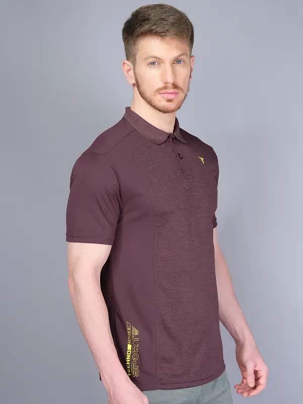 Men Melange Slim Fit Polo T-shirt with DOUBLE COOL - Image 5