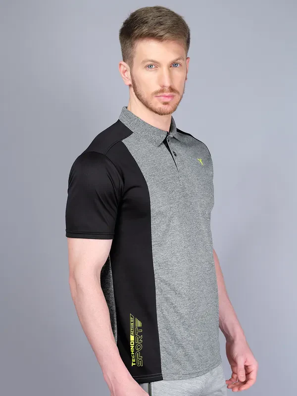 Men Melange Slim Fit Polo T-shirt with DOUBLE COOL - Image 5