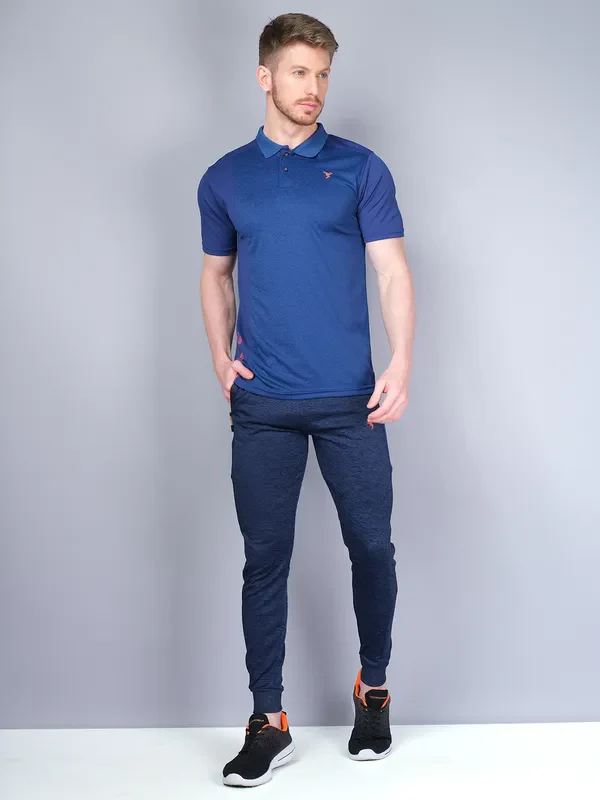 Men Melange Slim Fit Polo T-shirt with DOUBLE COOL - Image 4