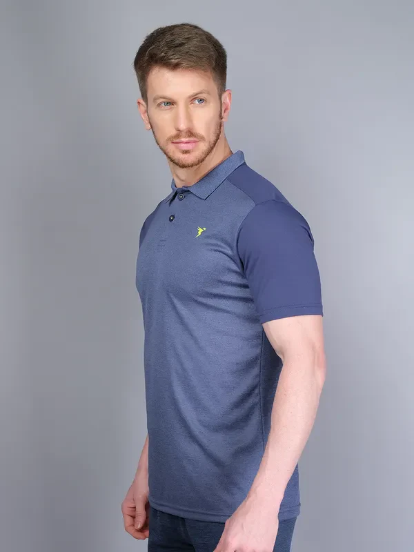 Men Melange Slim Fit Polo T-shirt with DOUBLE COOL - Image 5