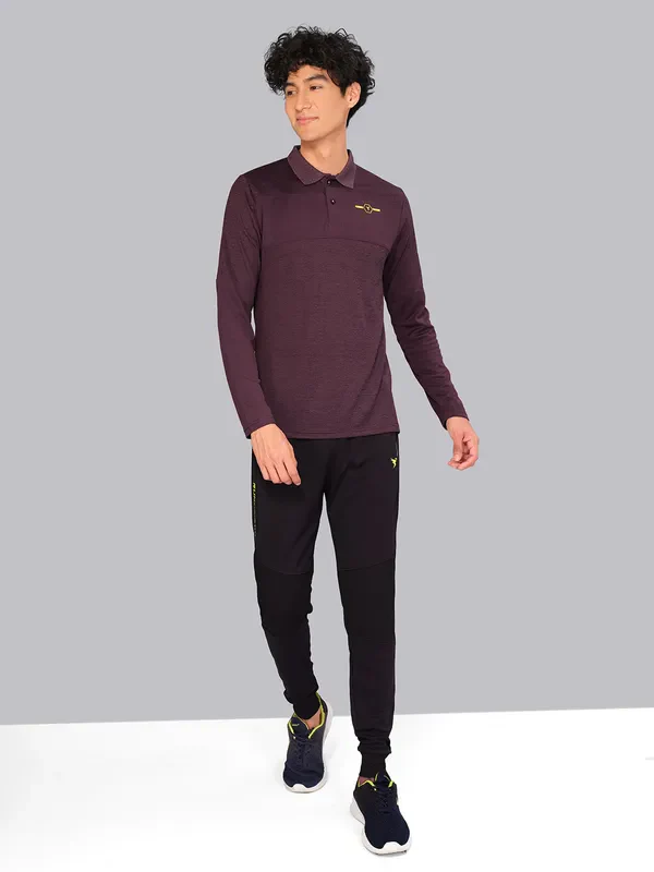 Men Melange Slim Fit Polo T-shirt with DOUBLE COOL - Image 2