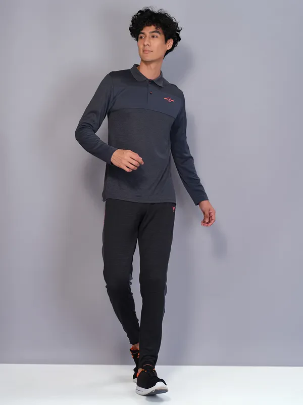 Men Melange Slim Fit Polo T-shirt with DOUBLE COOL - Image 2